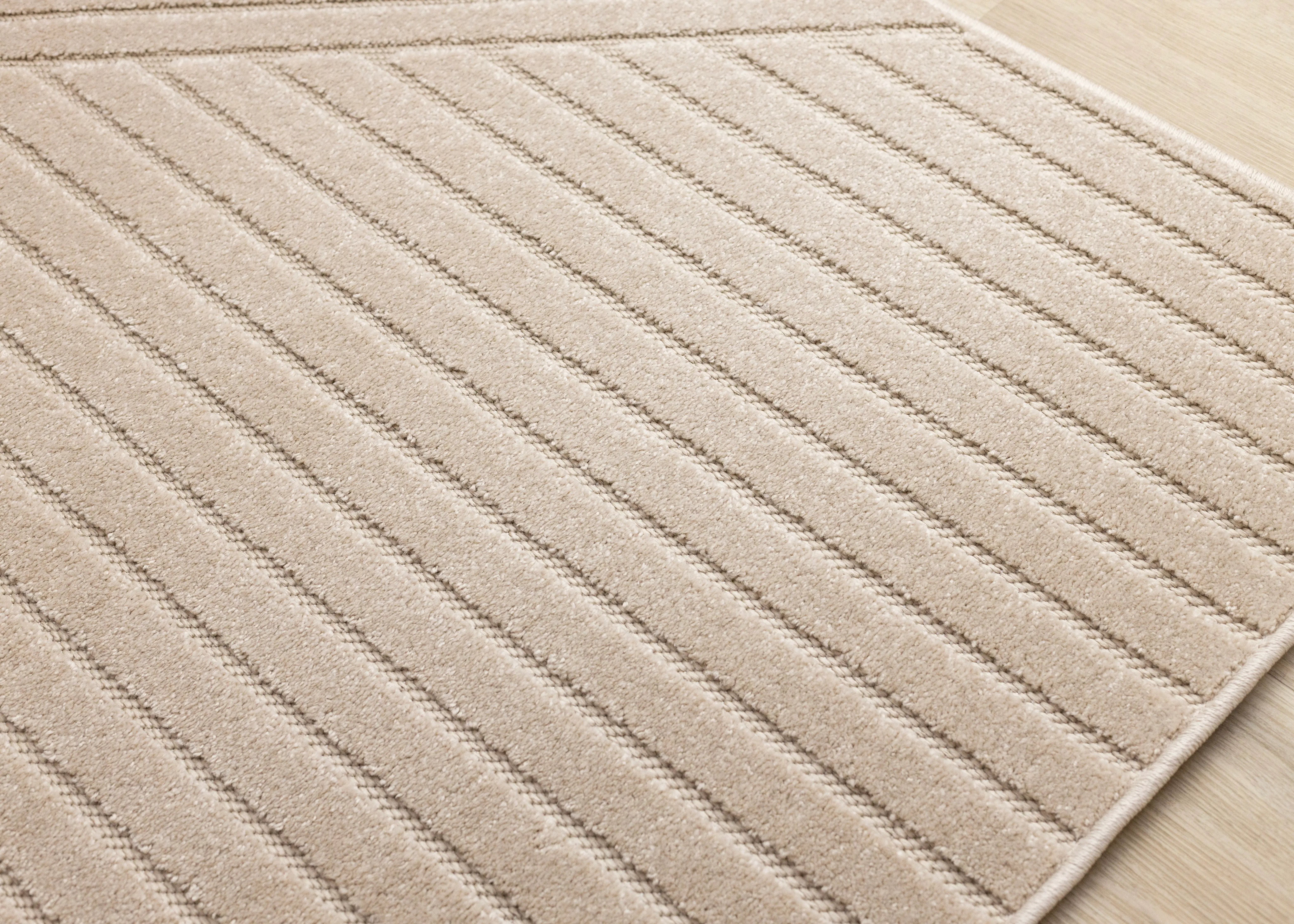 Oskar 8 x 11 Beige Striped Angles Area Rug-4