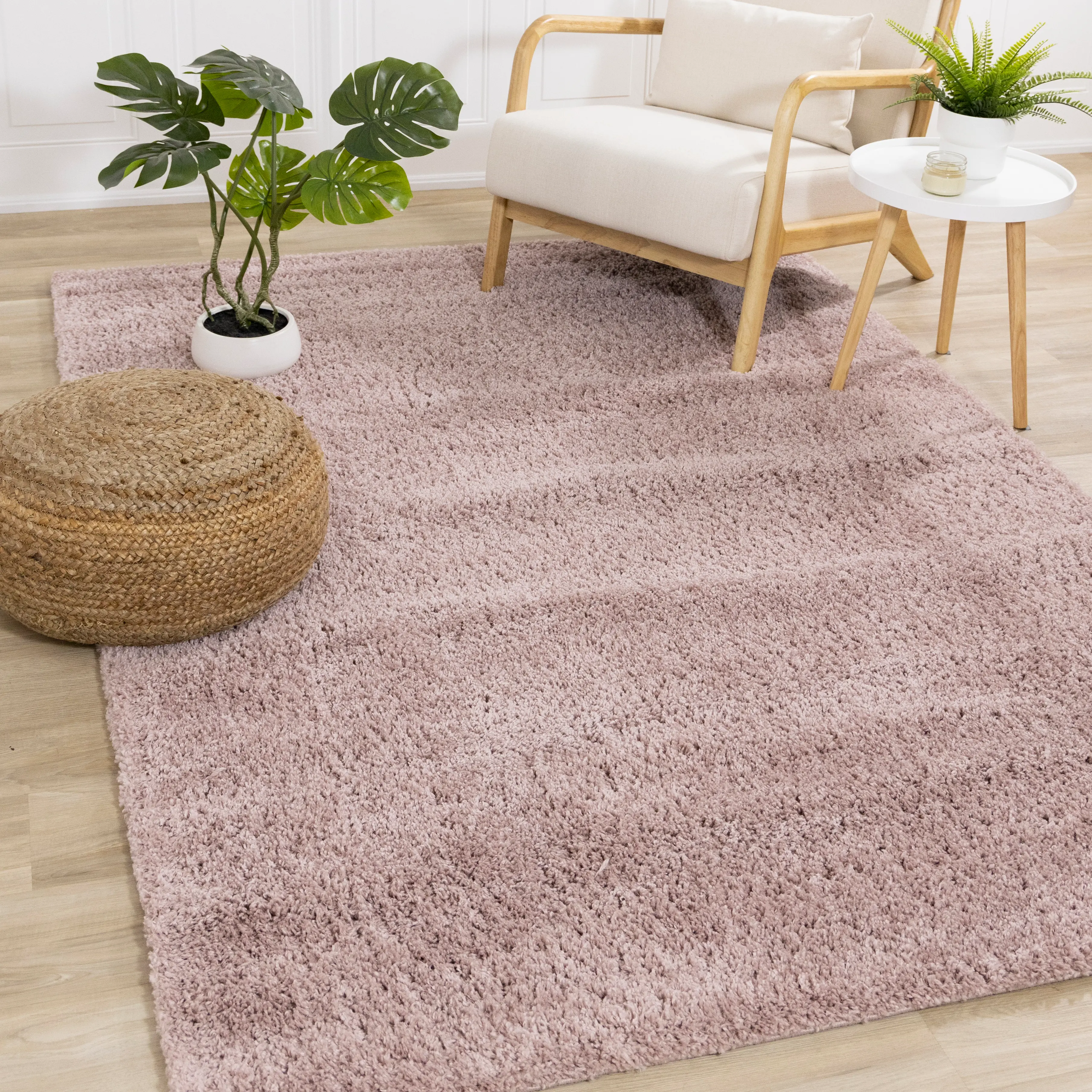 Pascal Blush Pink 5 x 8 Shag Area Rug-2