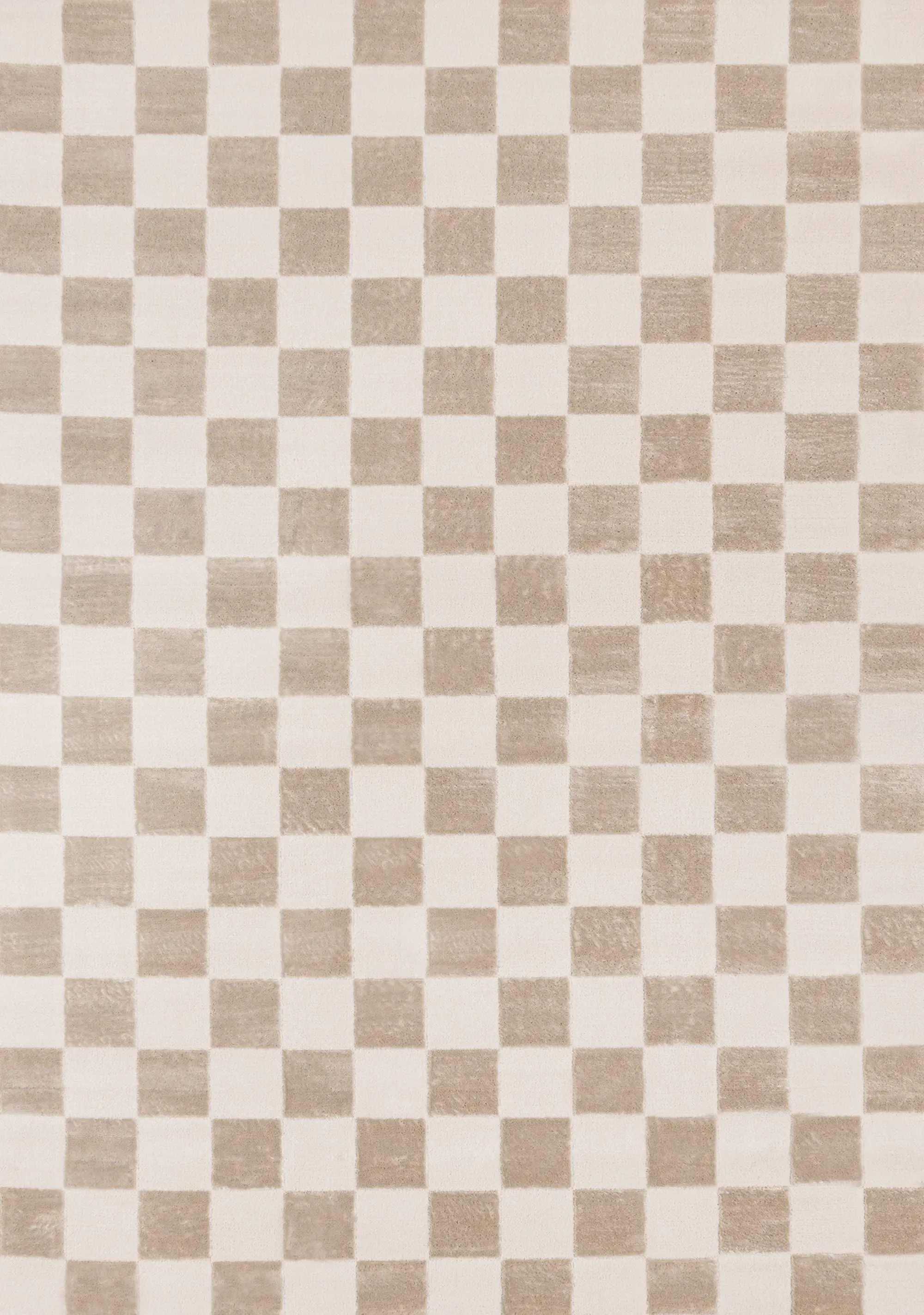 Leo Beige and Cream Checkered 7 x 10 Area Rug-1
