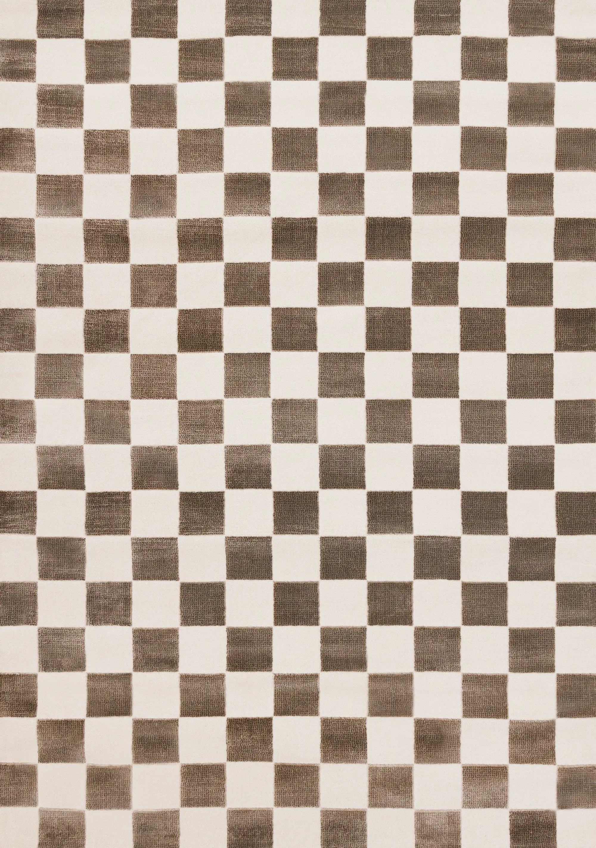 Leo Brown and Cream Checkered 8 x 11 Area Rug-1