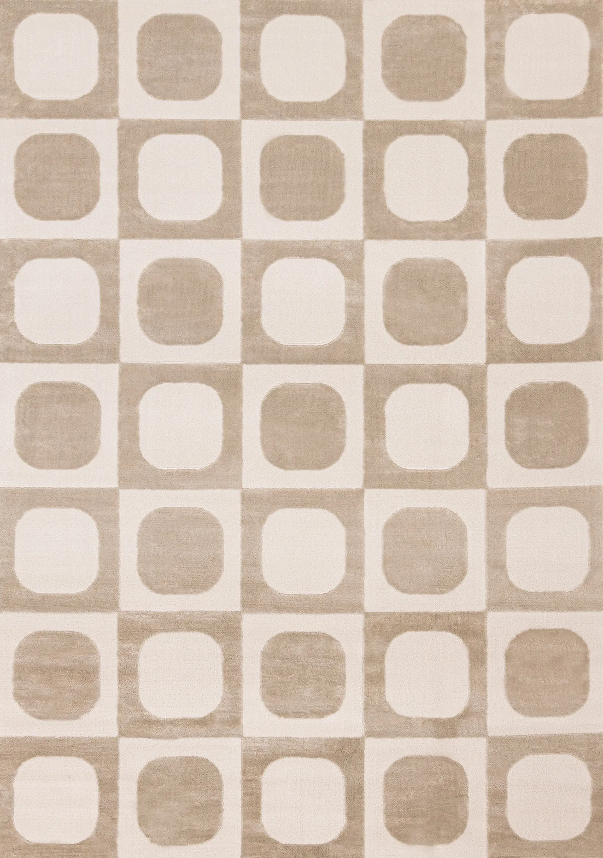 Leo Beige and Cream 5 x 8 Mid Century Modern Area Rug-1