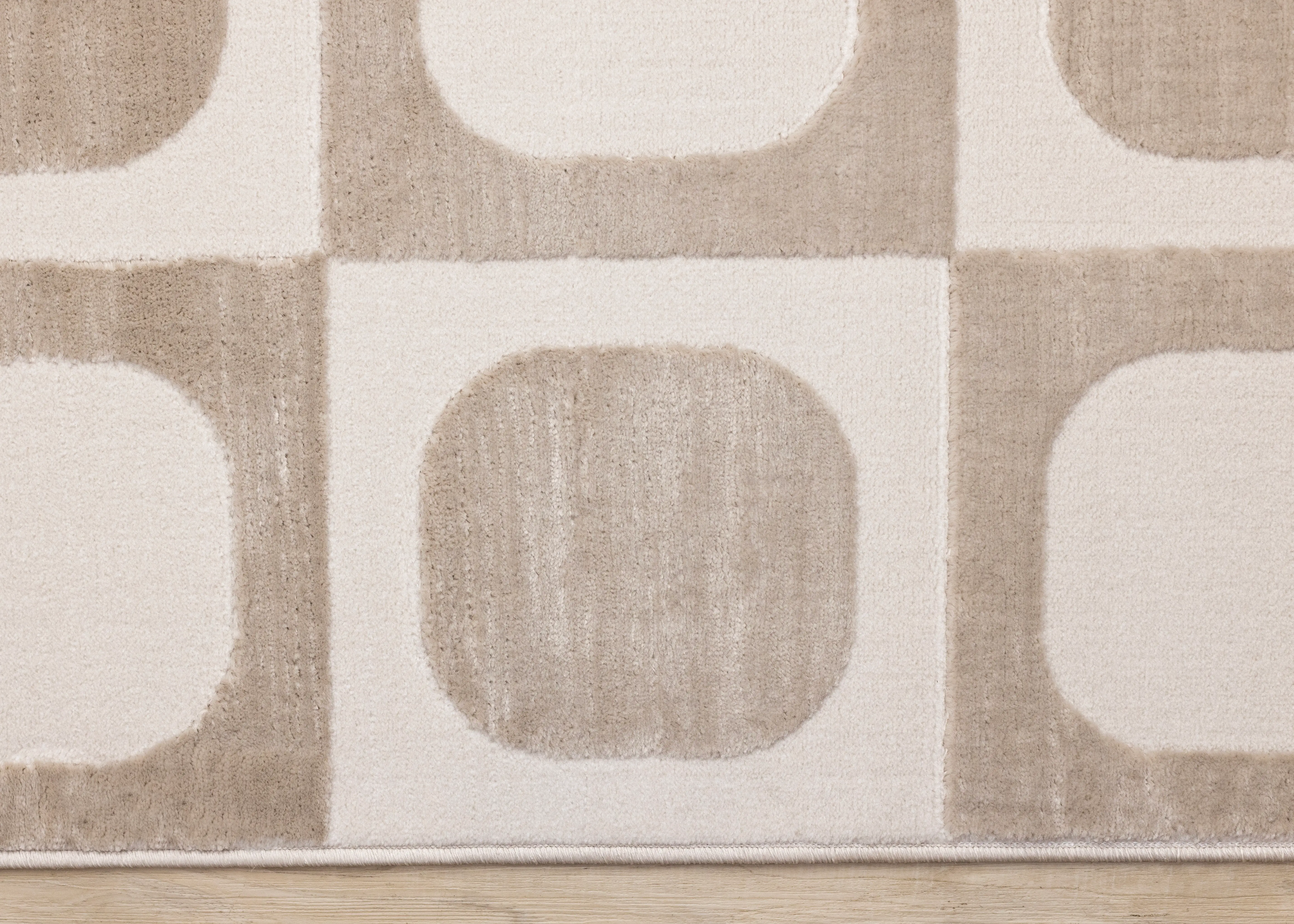Leo Beige and Cream 8 x 11 Mid Century Modern Area Rug-5