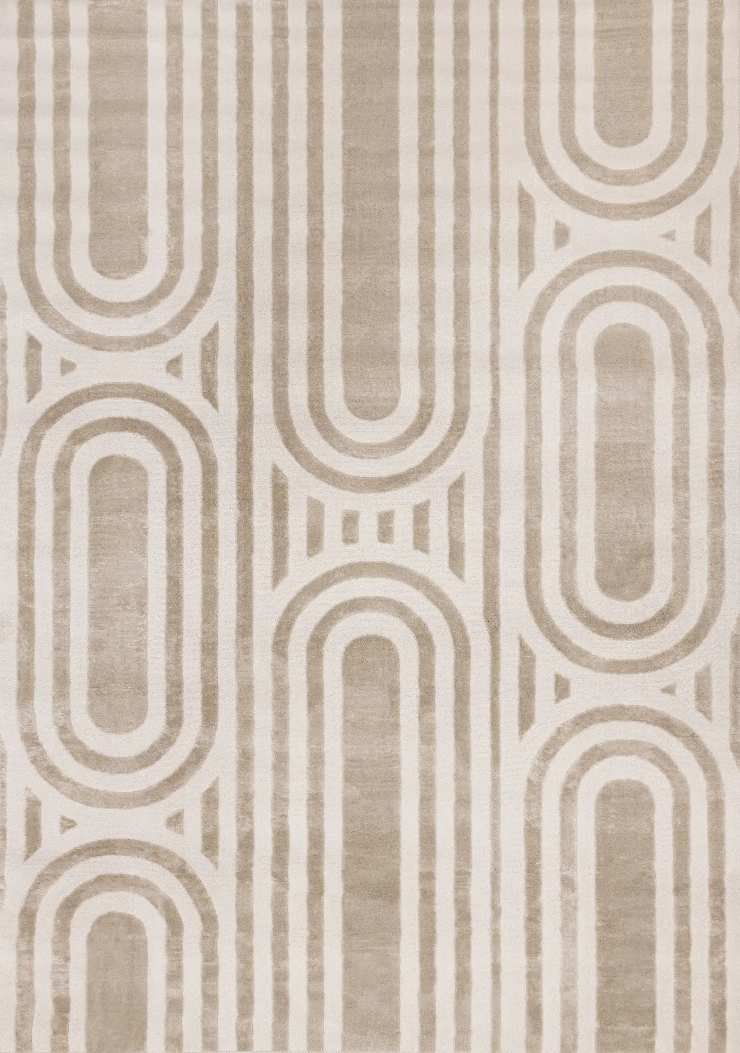 Leo Beige and Cream Arches 8 x 11 Area Rug-1