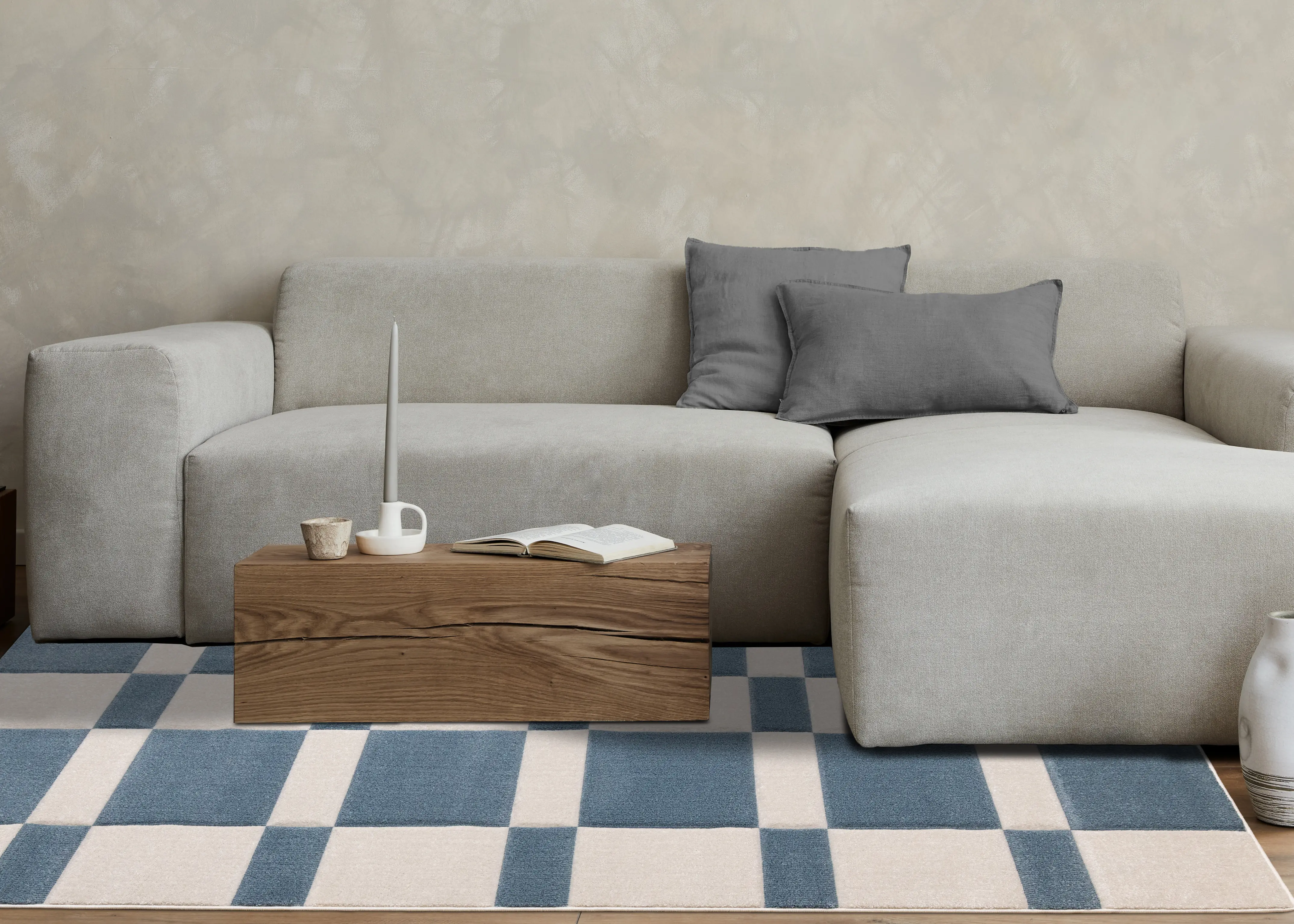 Folio Blue and White Geometric 5 x 8 Area Rug-3