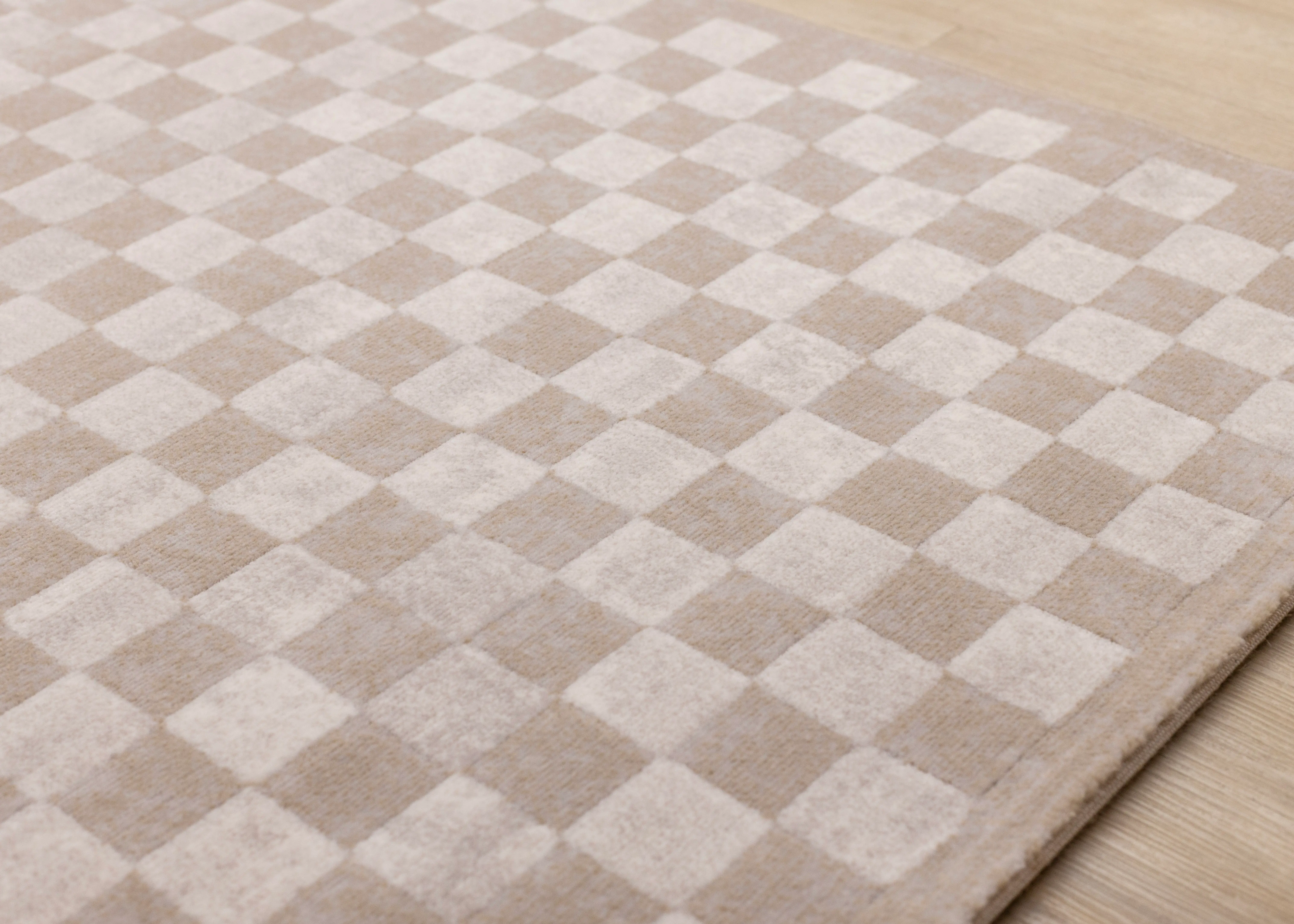 Himalaya Taupe Checkered 5 x 8 Area Rug-4