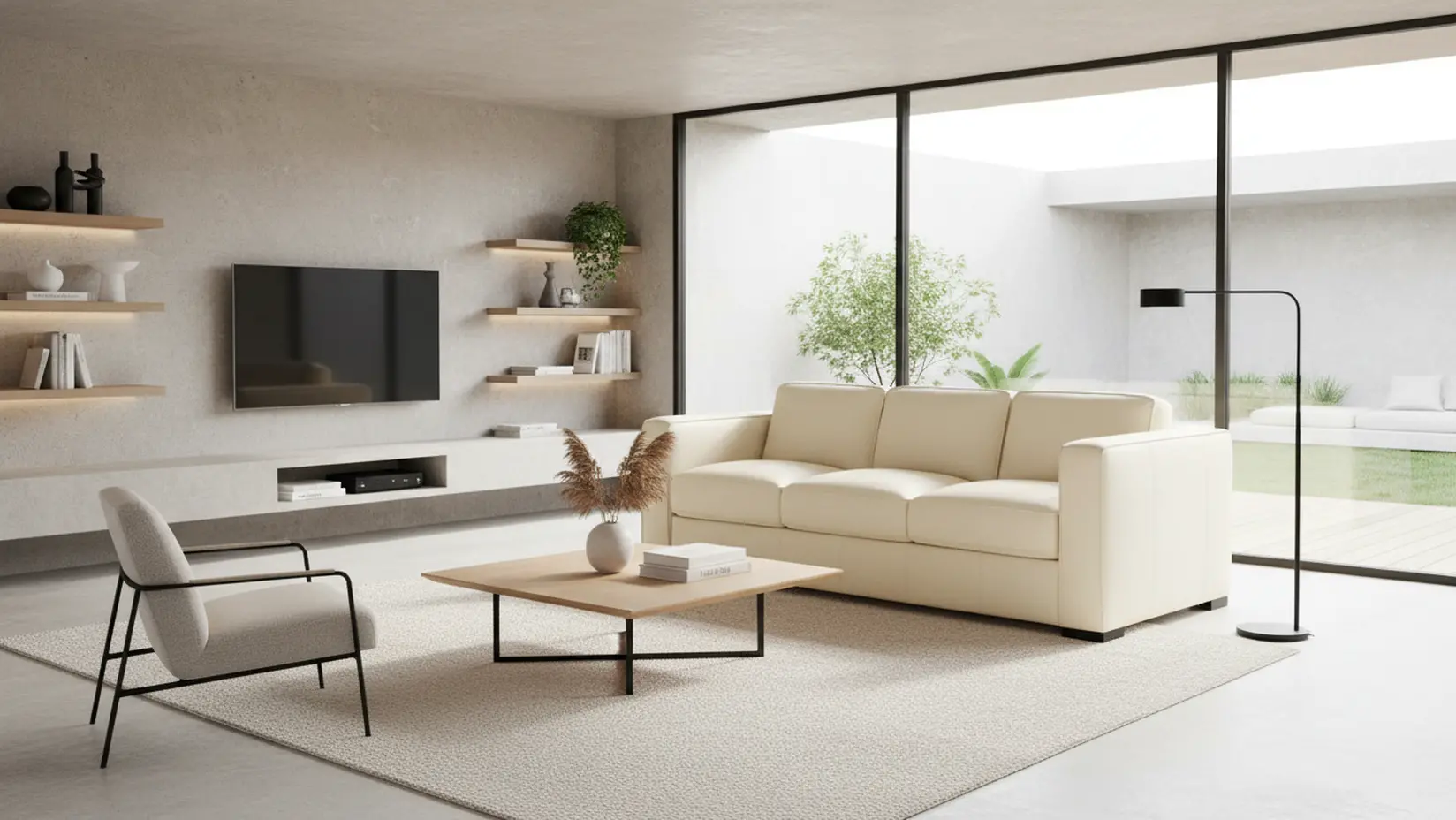 C274-064/AOD2 Copenhagen Off-White Leather Sofa-2