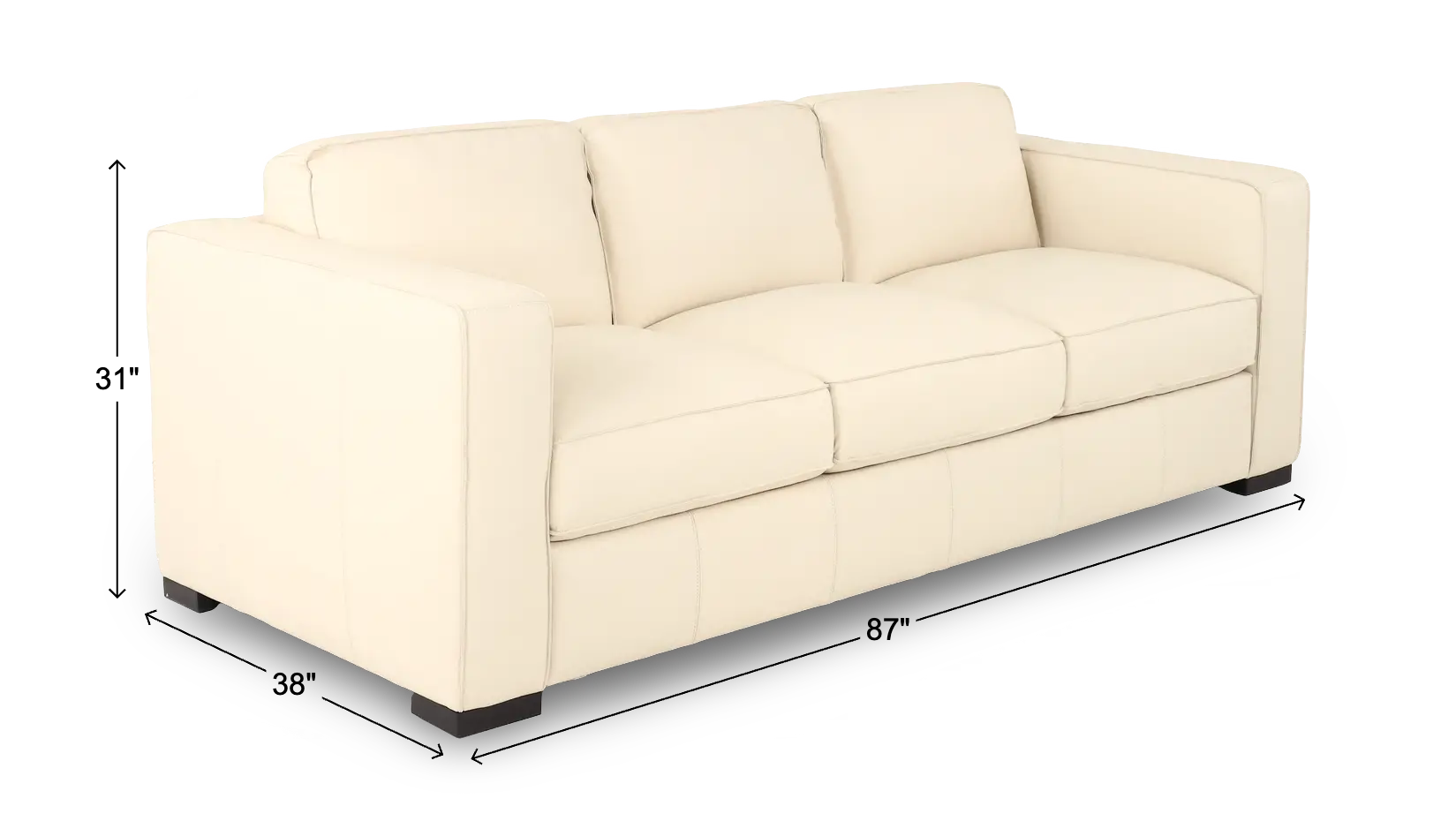C274-064/AOD2 Copenhagen Off-White Leather Sofa-3
