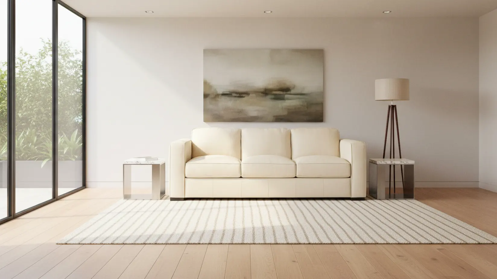 C274-064/AOD2 Copenhagen Off-White Leather Sofa-9