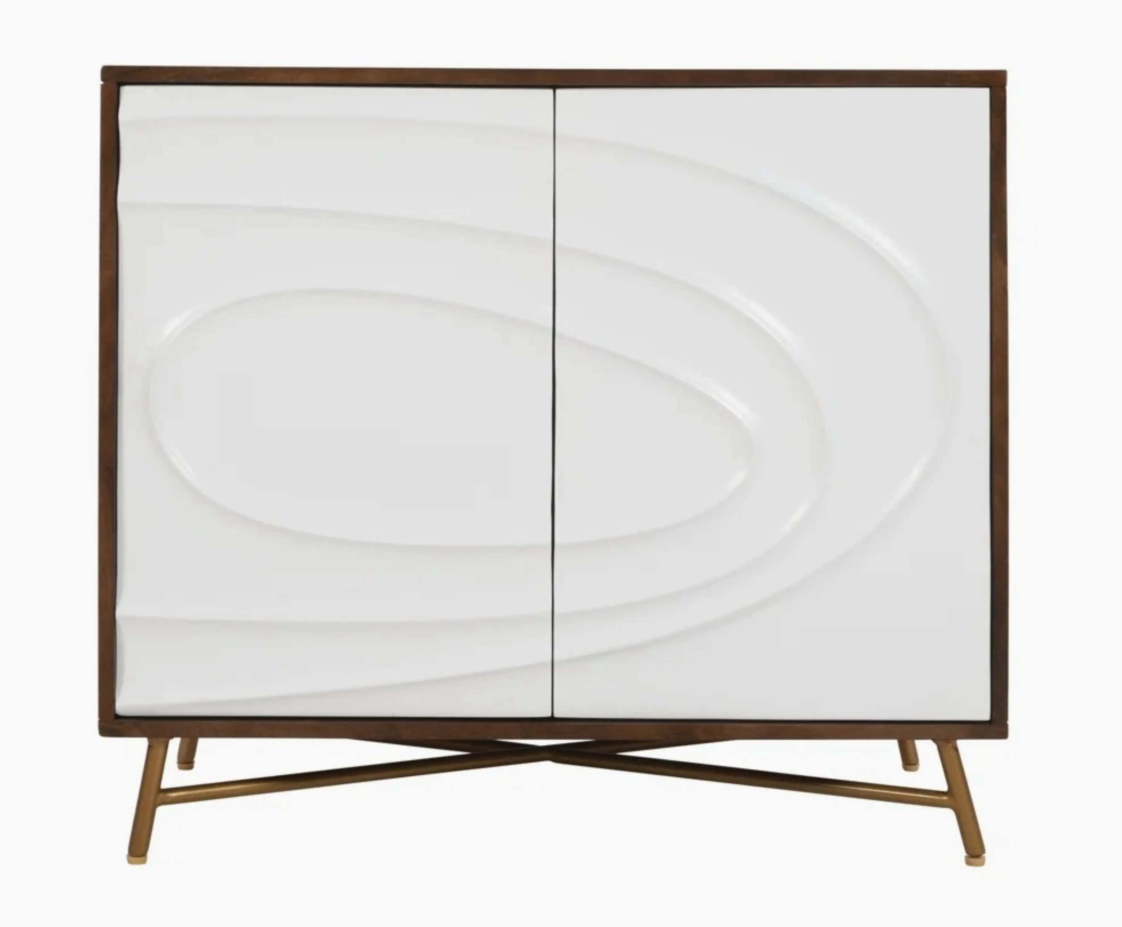 Espresso and White 2-Door Accent Cabinet-1
