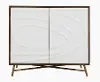 Espresso and White 2-Door Accent Cabinet