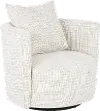 Carlin White Swivel Accent Chair