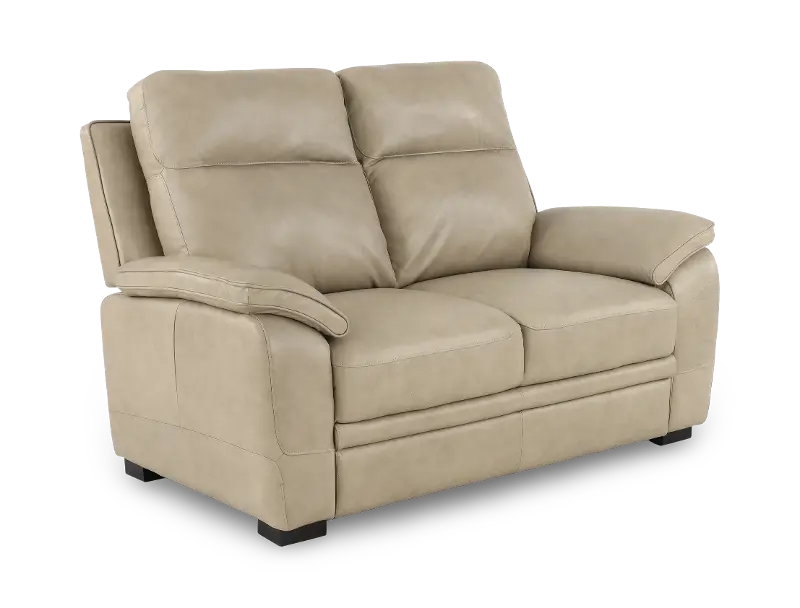 Aura Cream Leather Loveseat