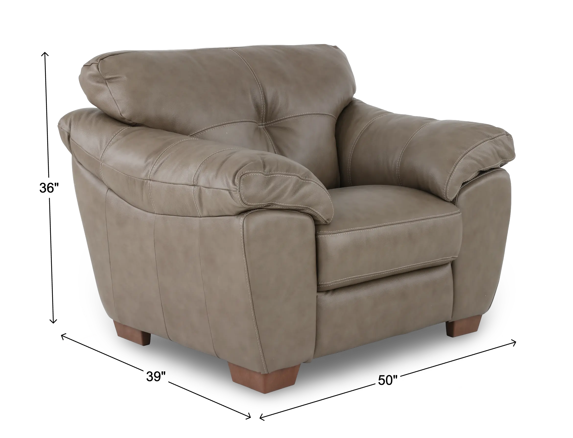 Clay Taupe Leather Chair-3