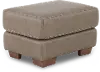 Clay Taupe Leather Ottoman