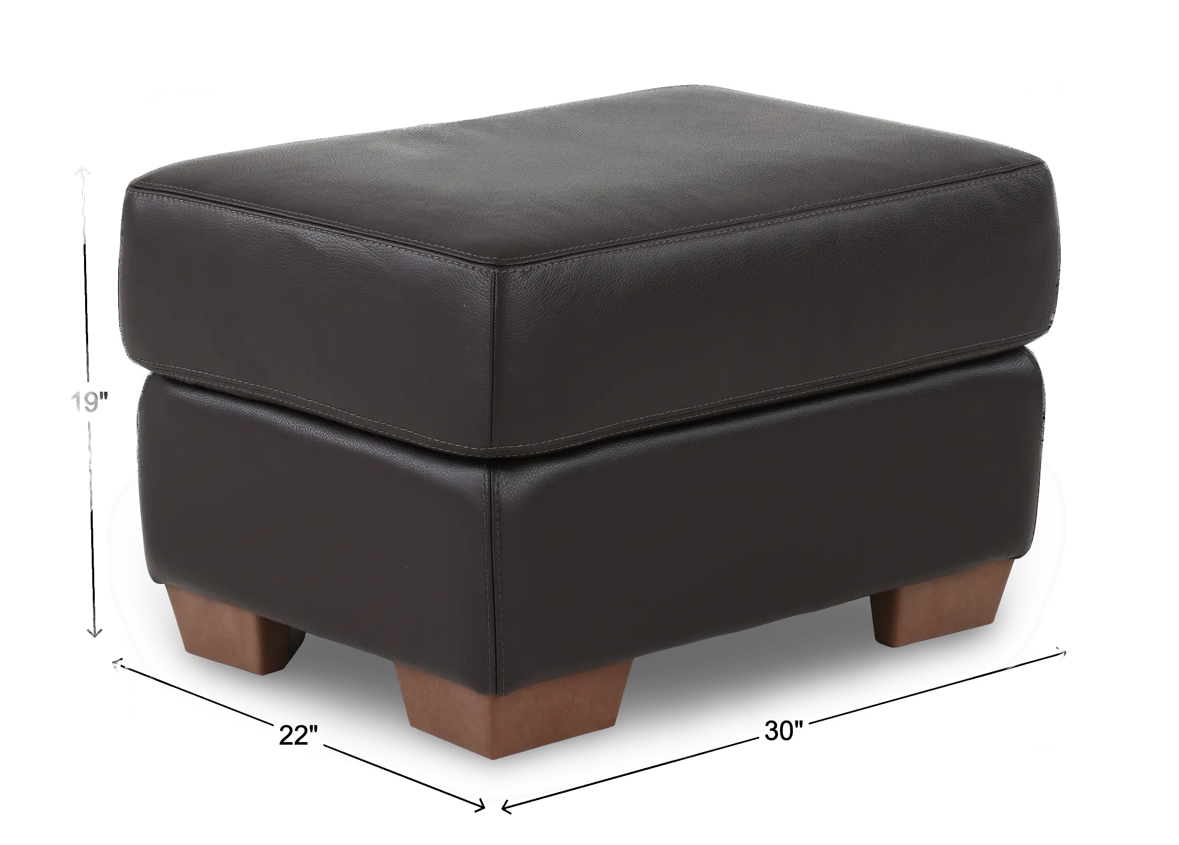 Clay Dark Brown Leather Ottoman-3