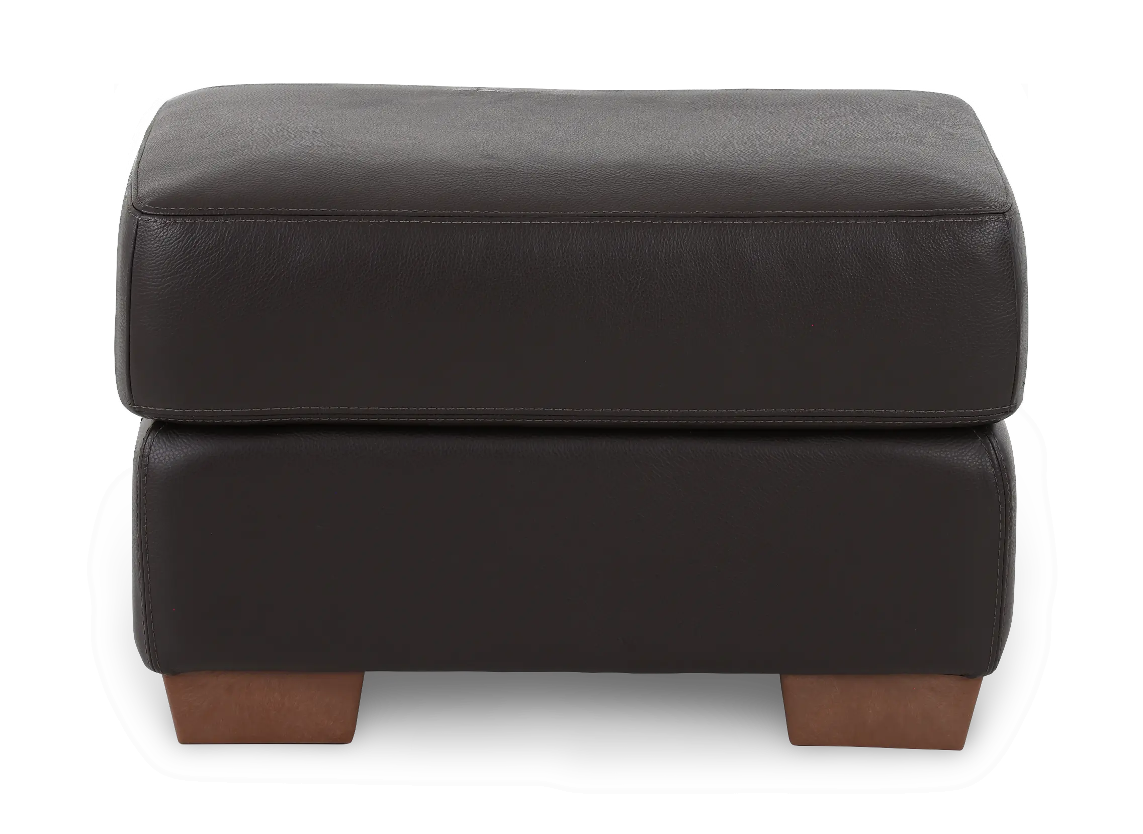 Clay Dark Brown Leather Ottoman-4