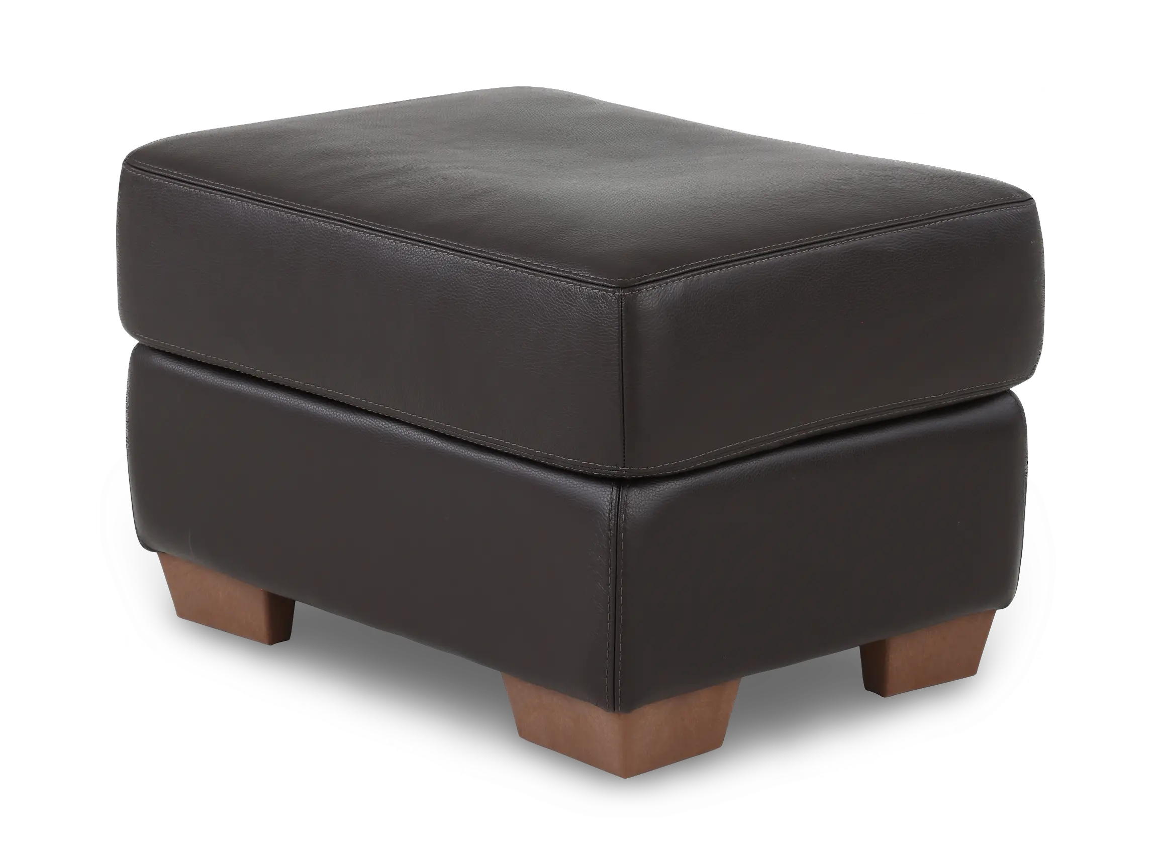 Clay Dark Brown Leather Ottoman-5