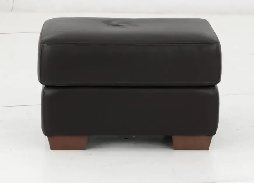 Clay Dark Brown Leather Ottoman-8