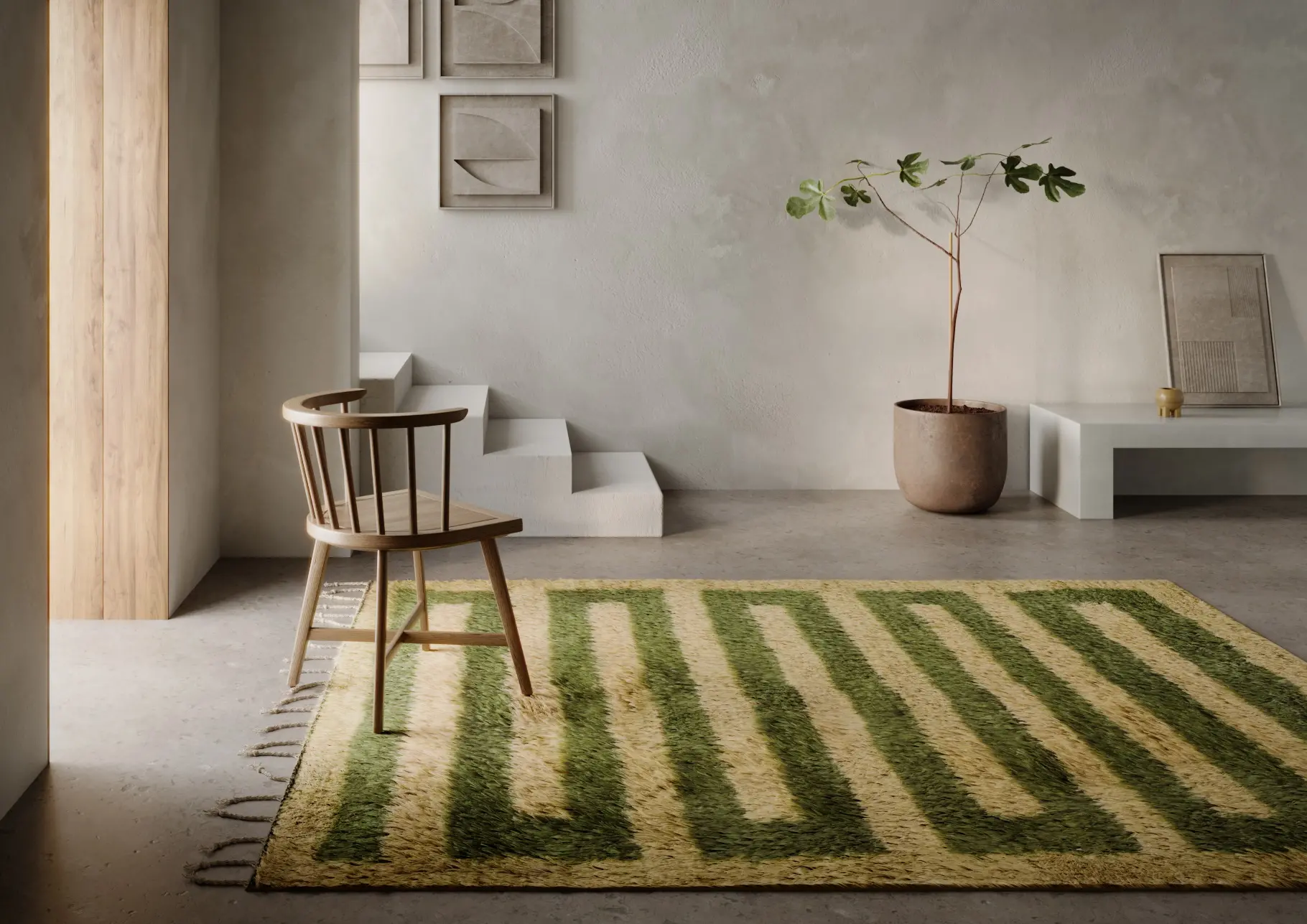 Neo 5 x 8 Moroccan Green Area Rug-2