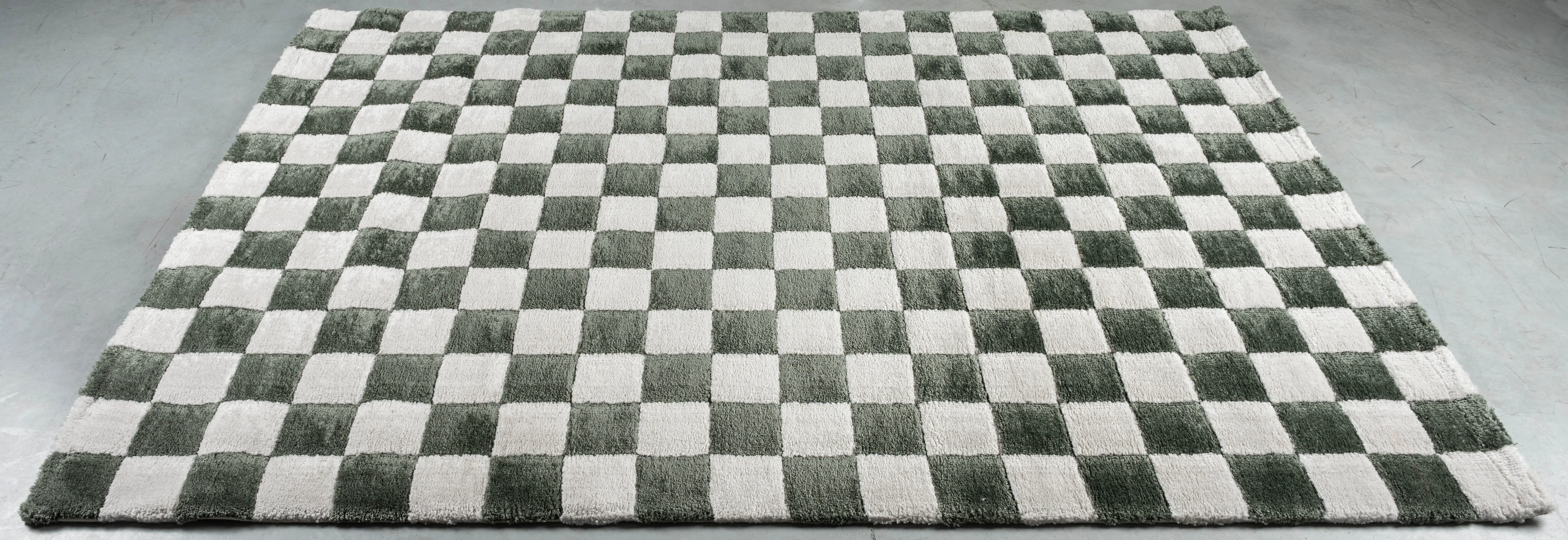 Nube 8 x 10 Checkerboard Green Area Rug-3