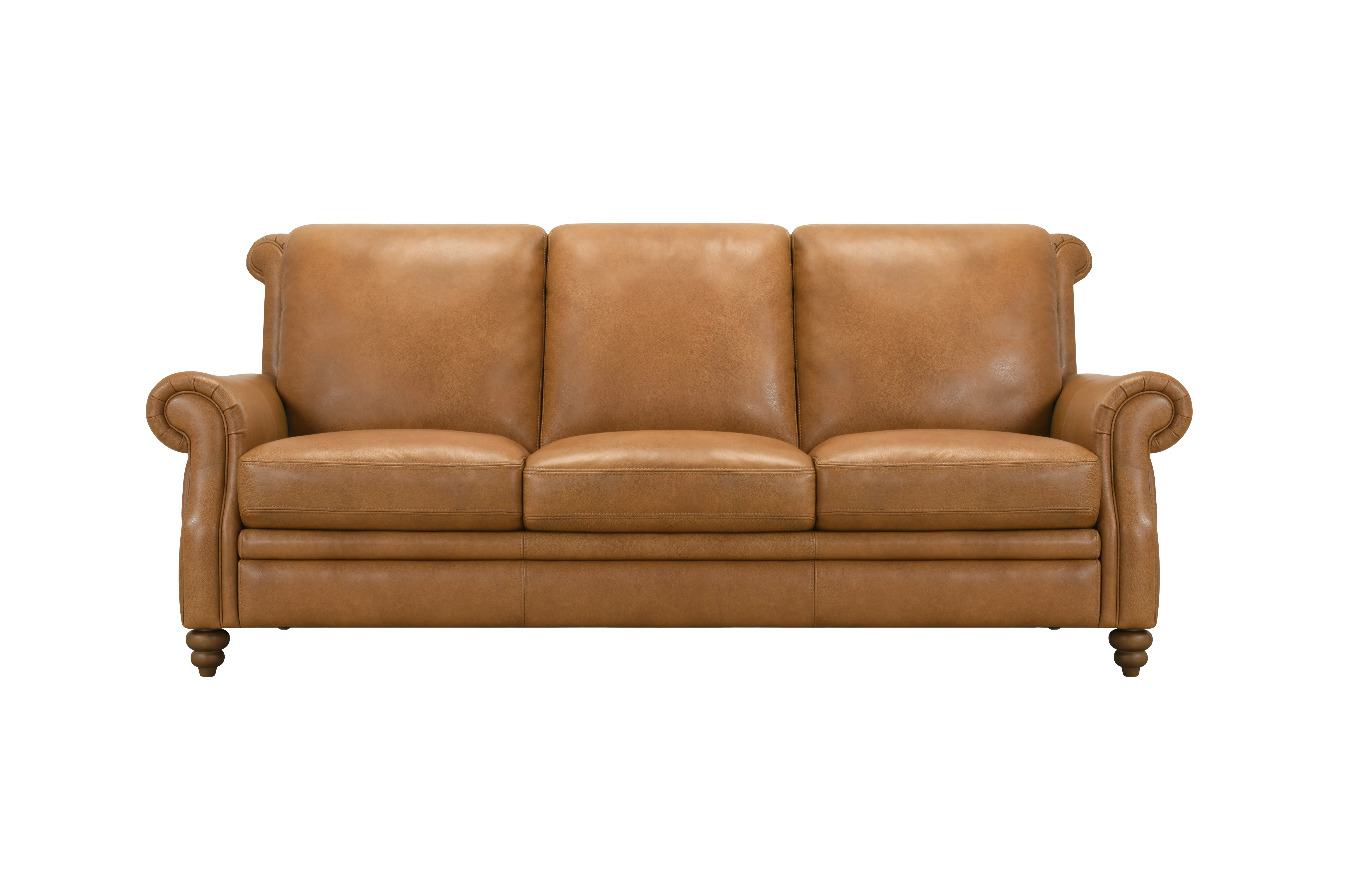Pentos Saddle Brown Leather Sofa-1