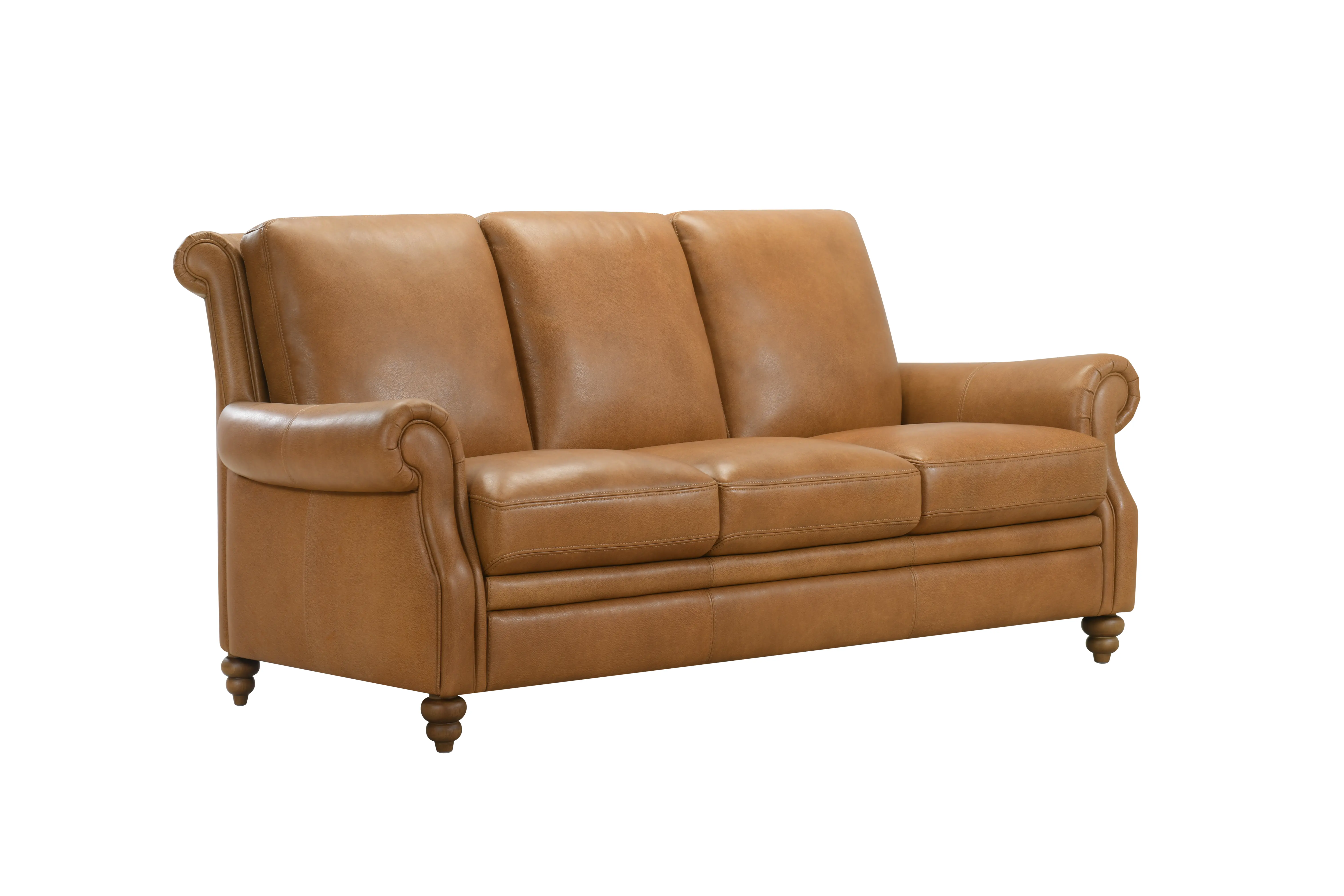 Pentos Saddle Brown Leather Sofa-3