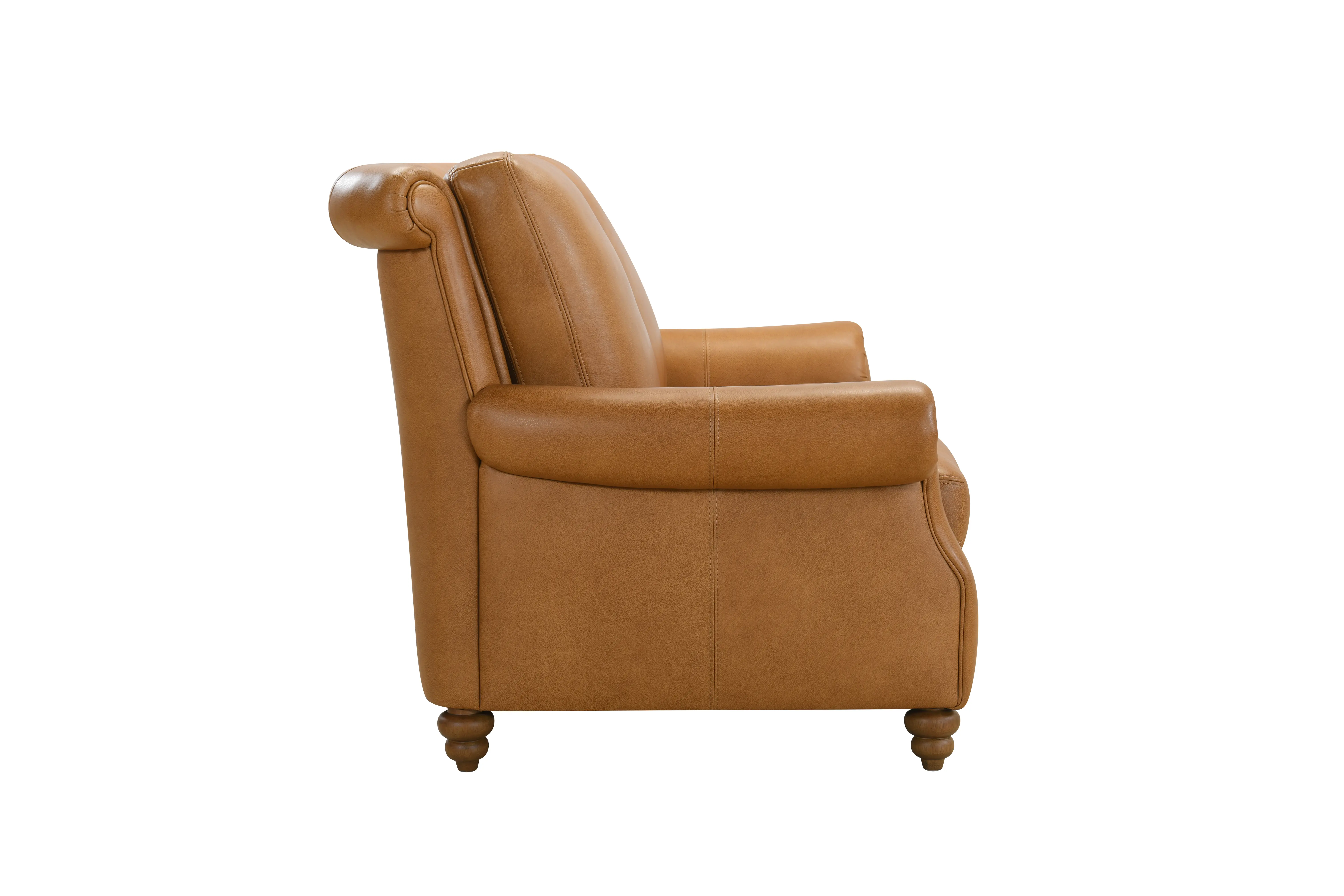 Pentos Saddle Brown Leather Loveseat-4