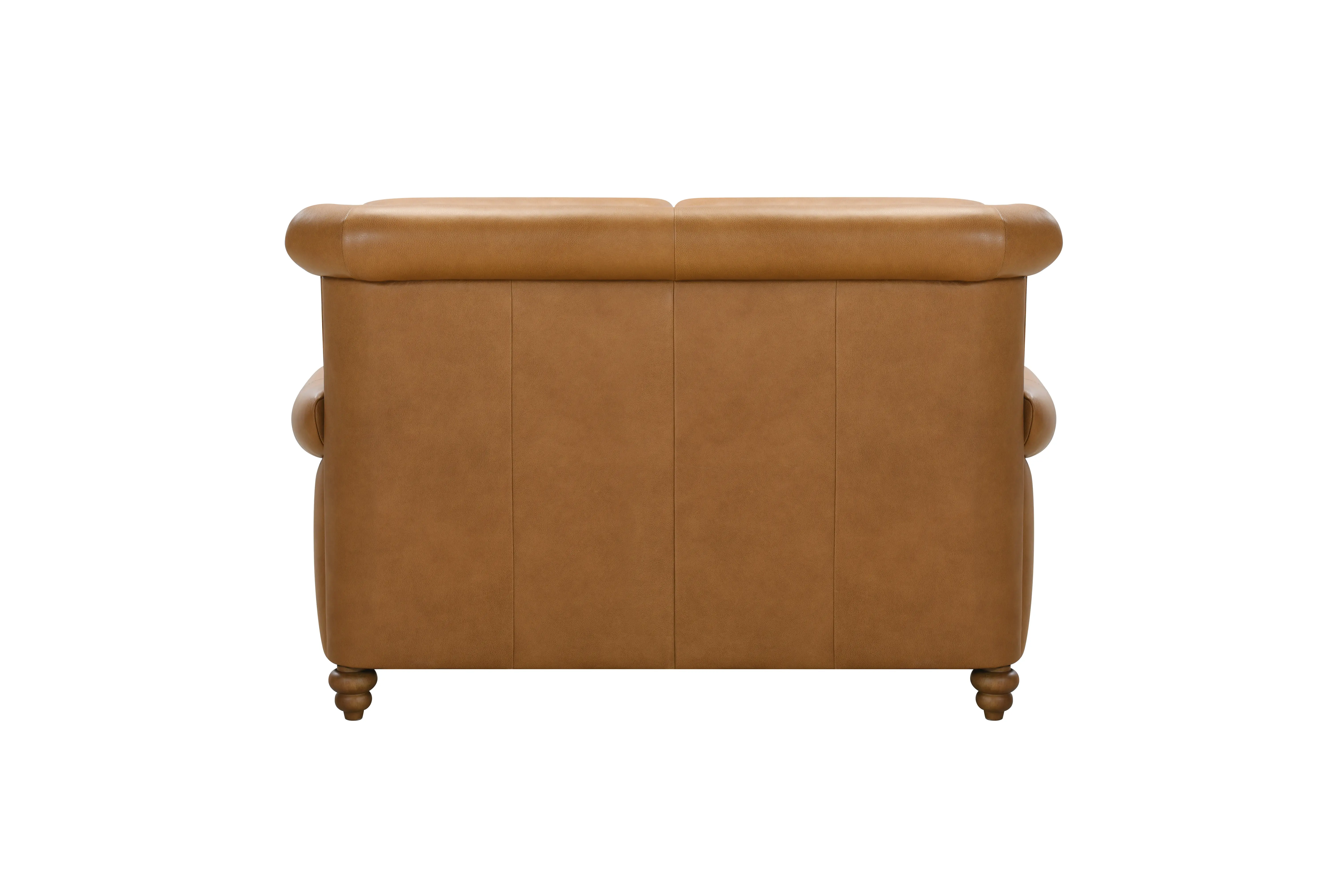Pentos Saddle Brown Leather Loveseat-5