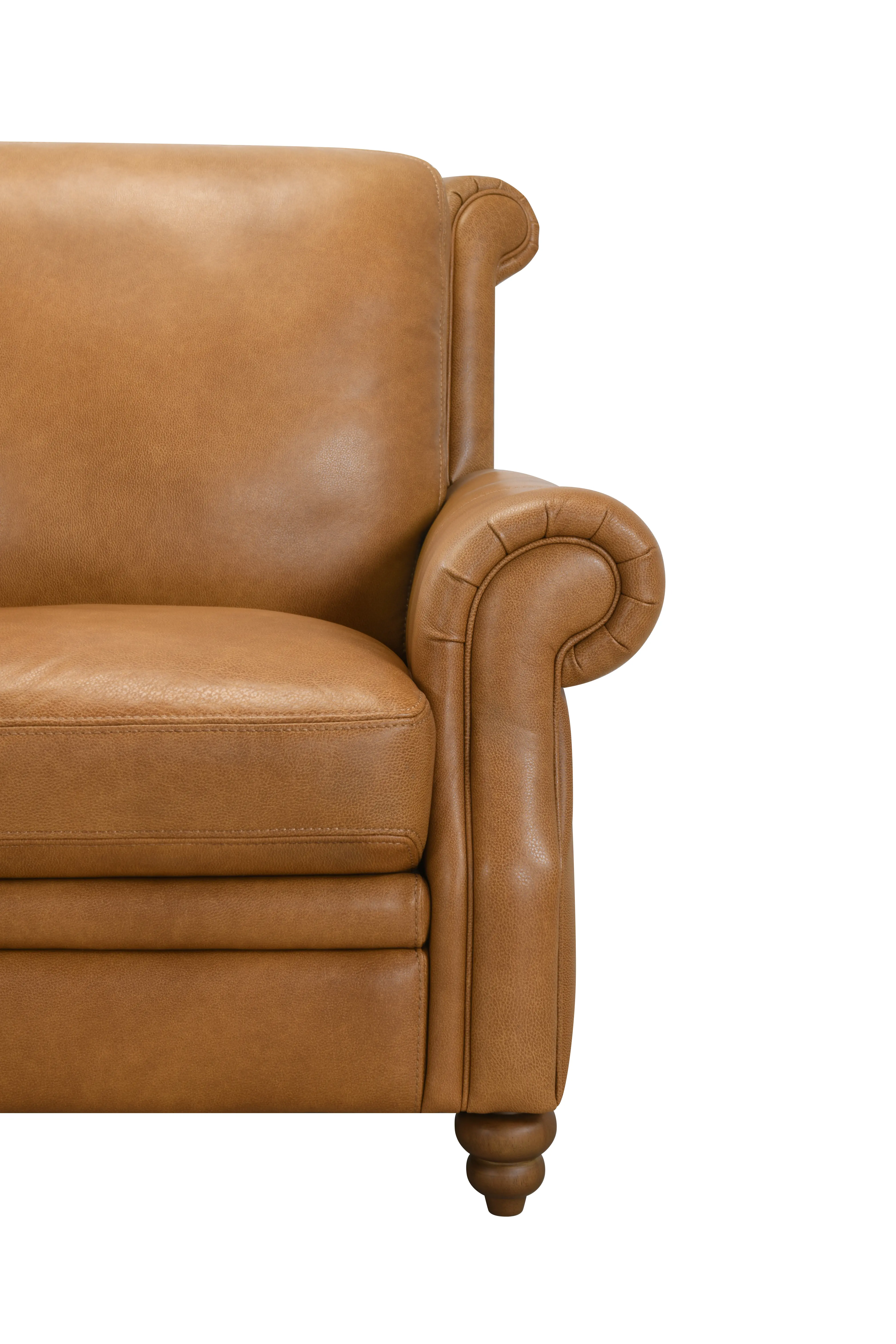 Pentos Saddle Brown Leather Loveseat-6