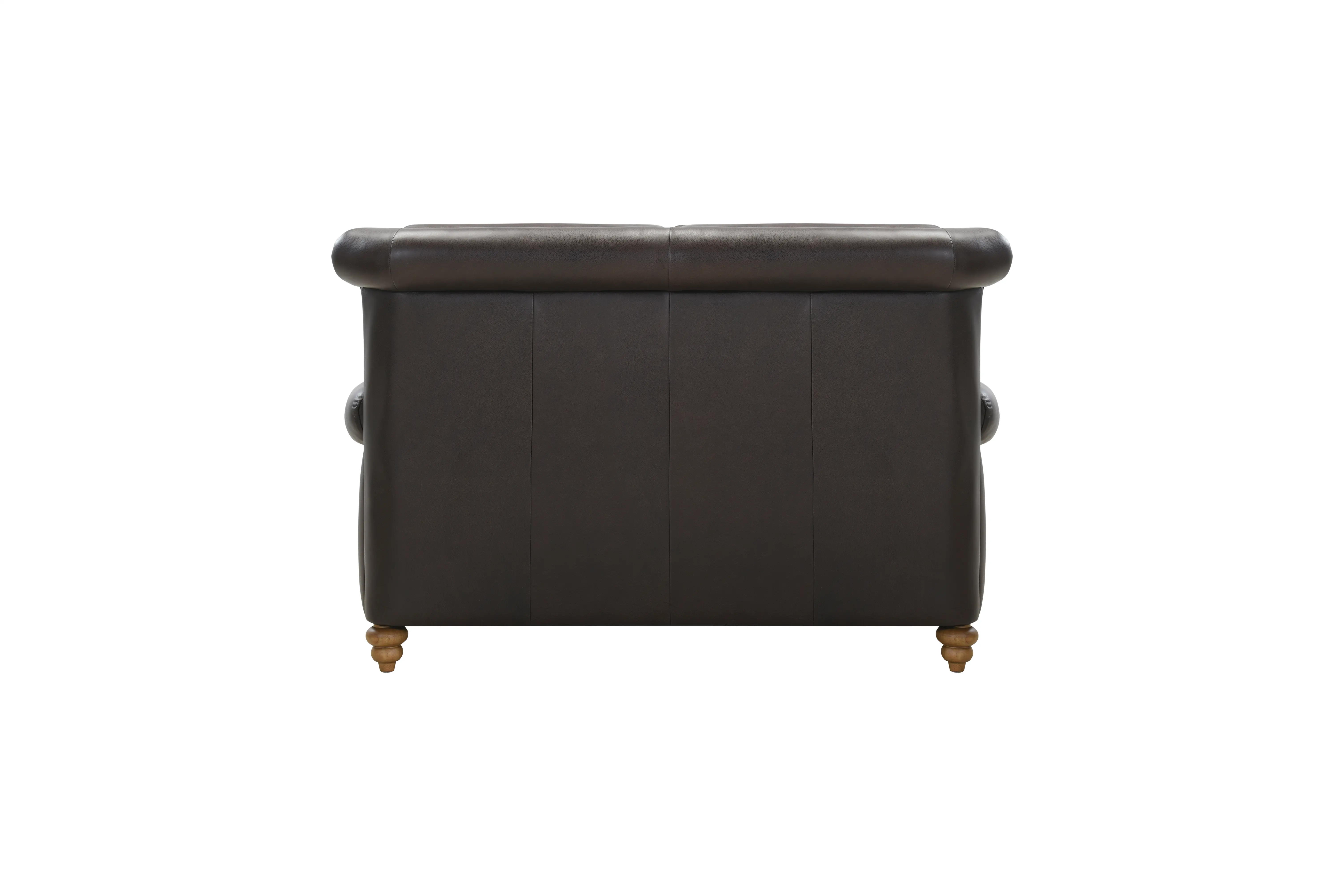 Pentos Dark Brown Leather Loveseat-5