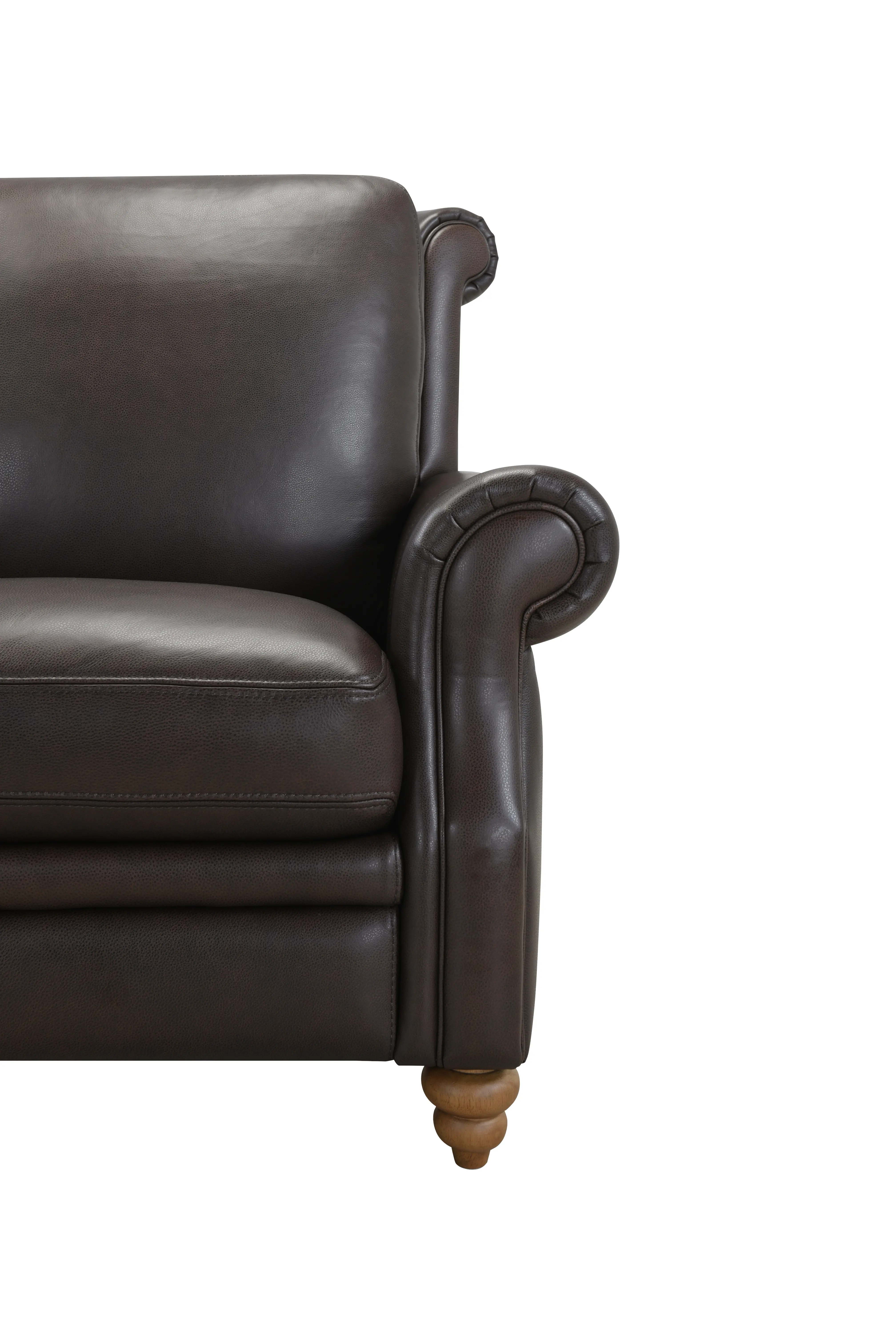 Pentos Dark Brown Leather Loveseat-6