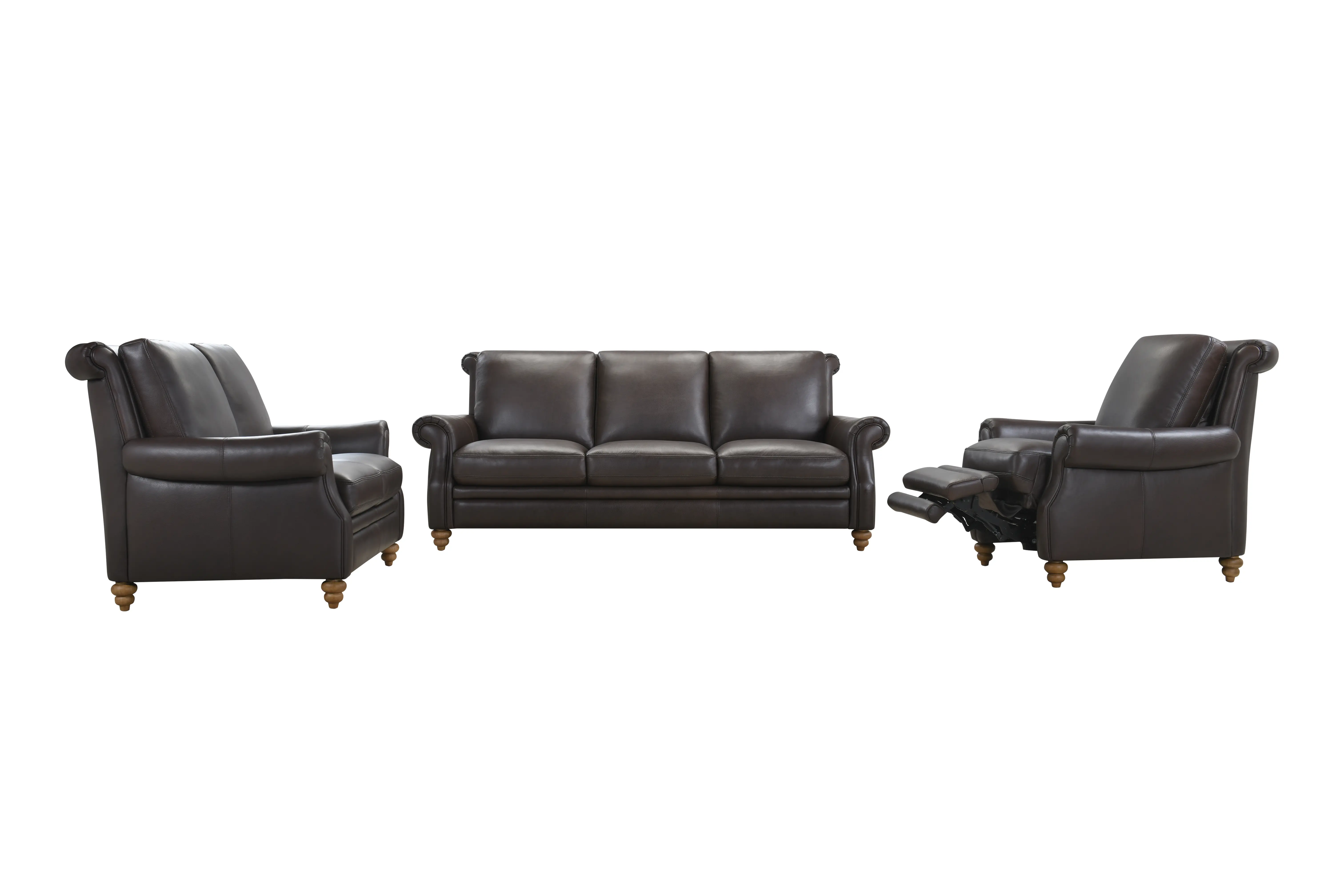 Pentos Dark Brown Leather Power Recliner-8