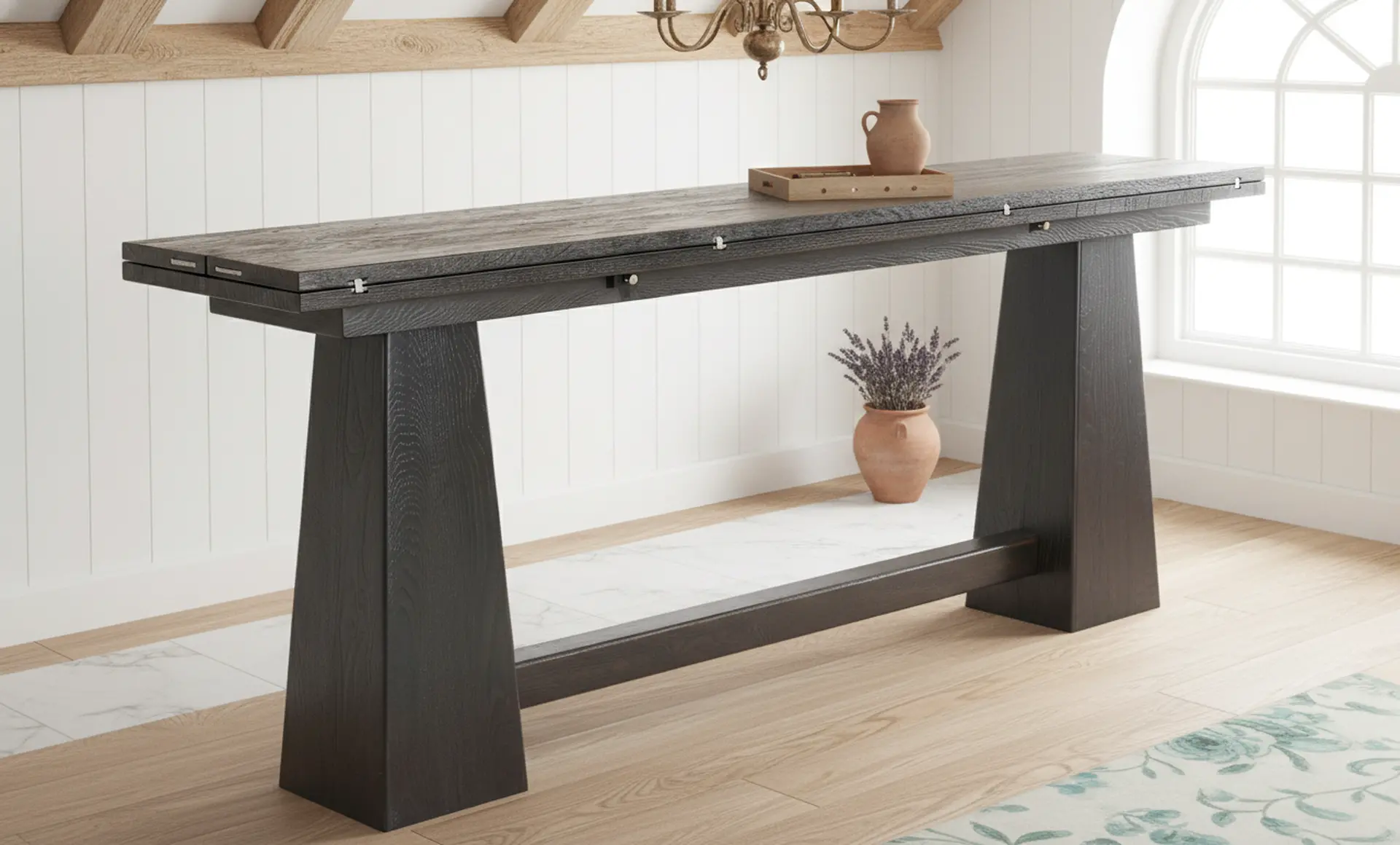 6820-85003-99 Bennett Black Flip Top Sofa Table-2