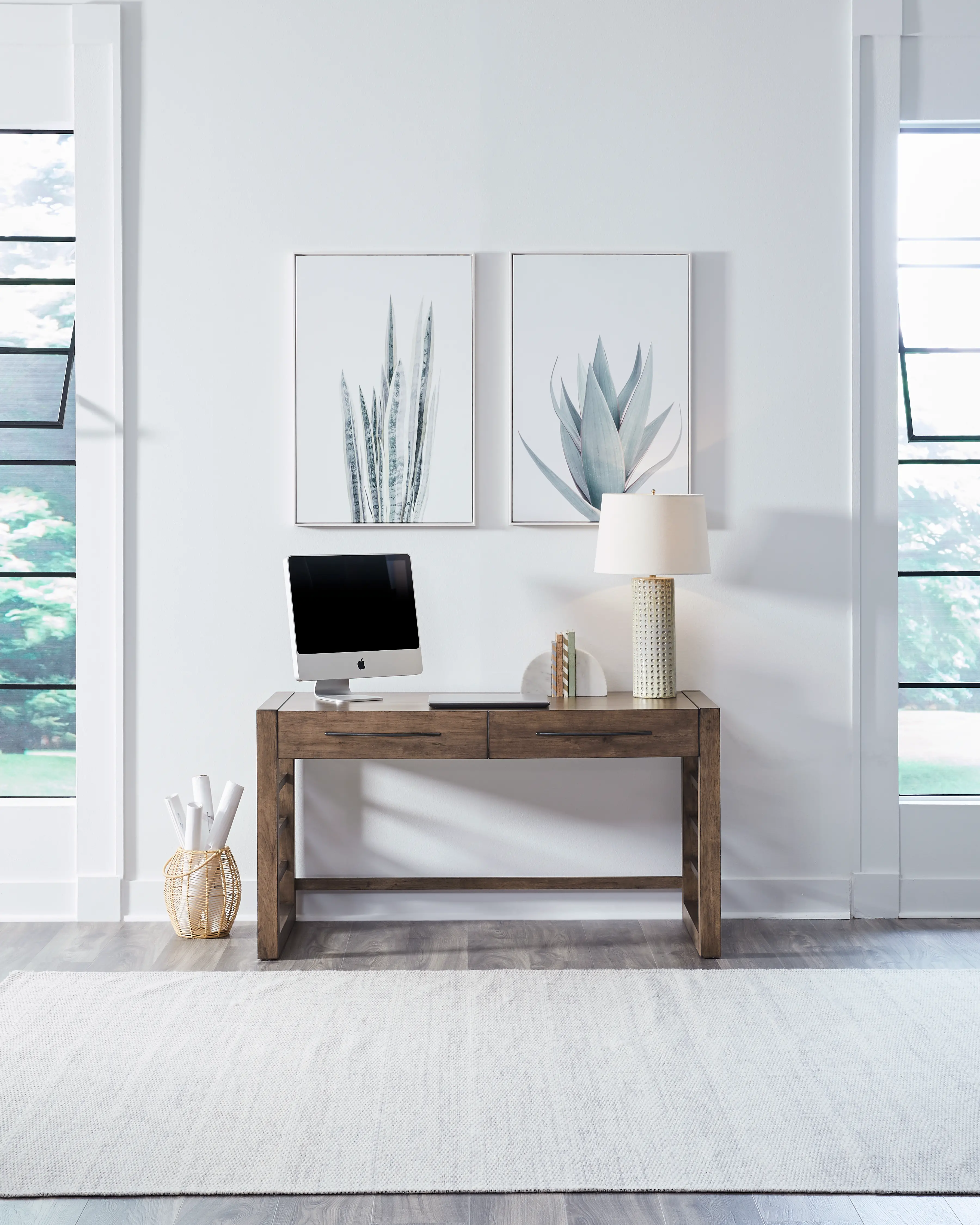 936-HO107 Shaker Lakes Brown Writing Desk-1