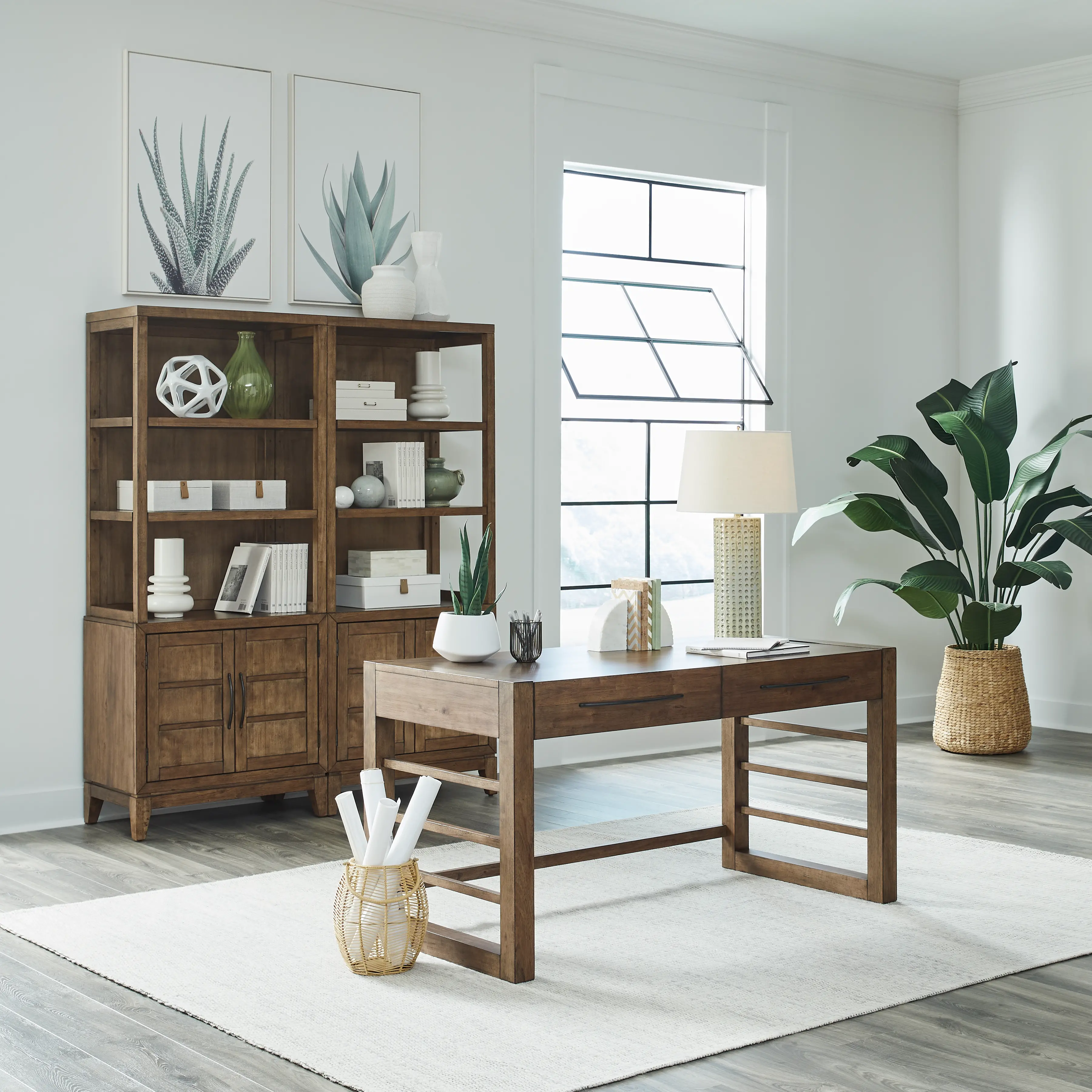 936-HO107 Shaker Lakes Brown Writing Desk-2
