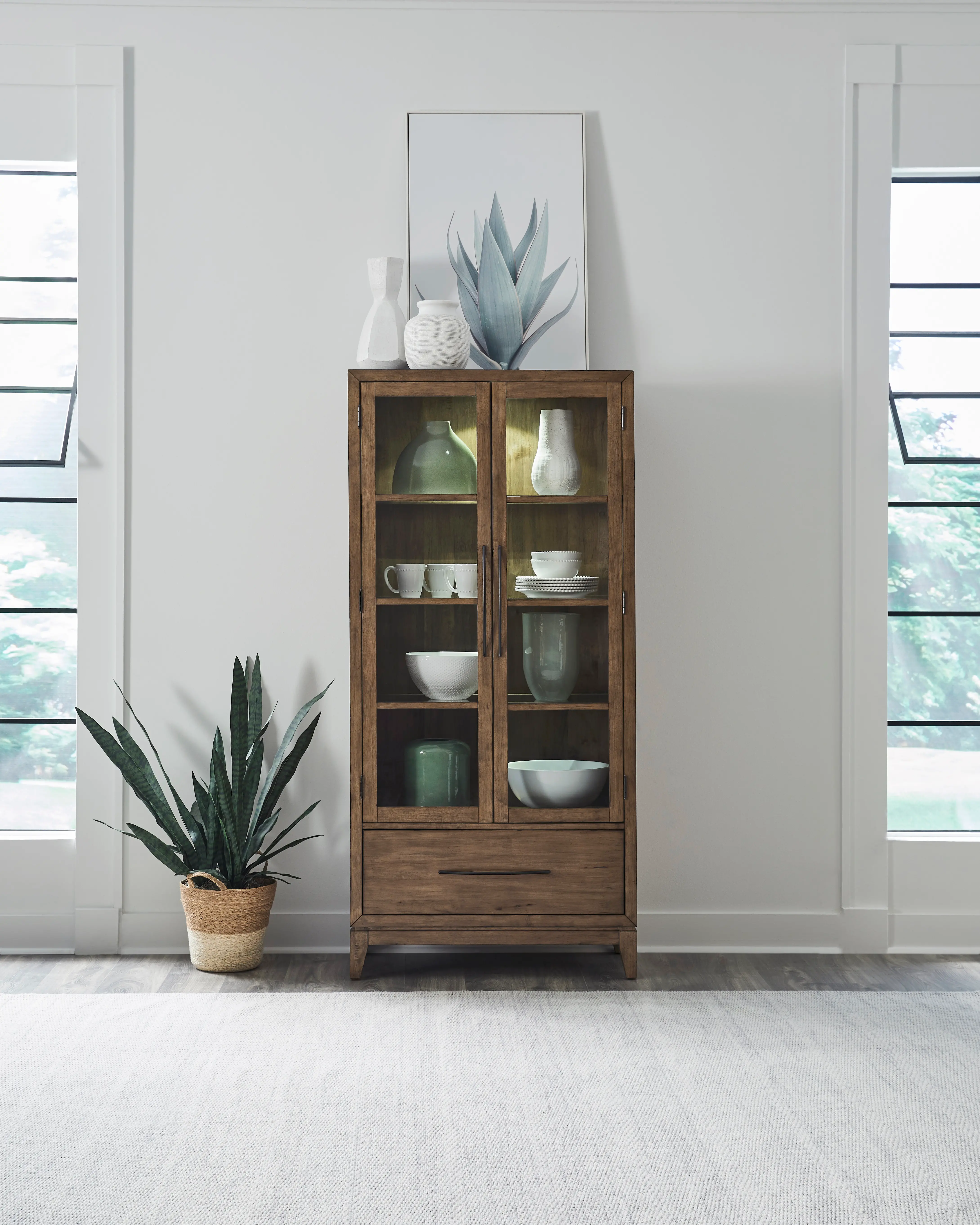 936-HO148 Shaker Lakes Brown Door Cabinet-1