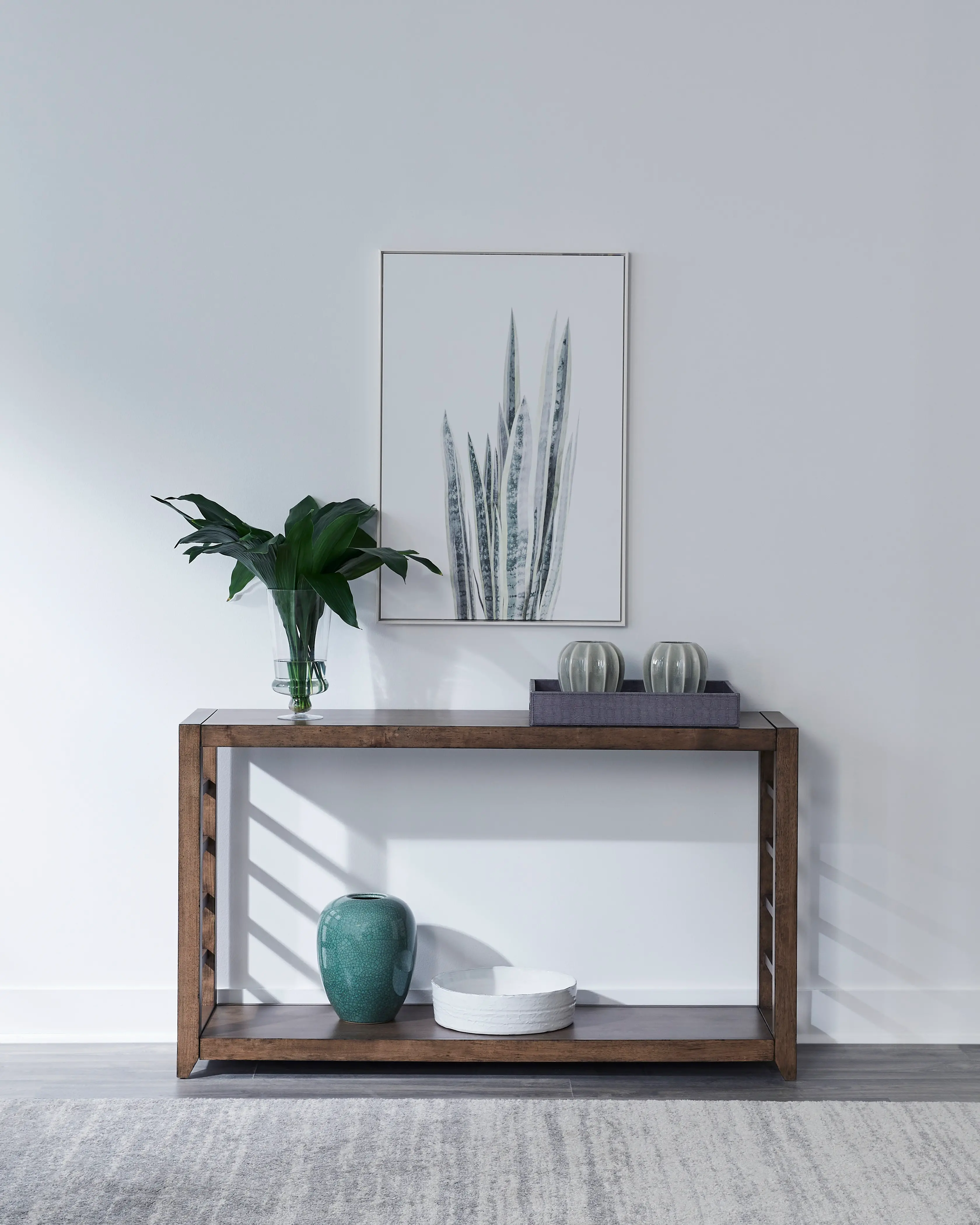 936-OT1030 Shaker Lakes Brown Sofa Table-2