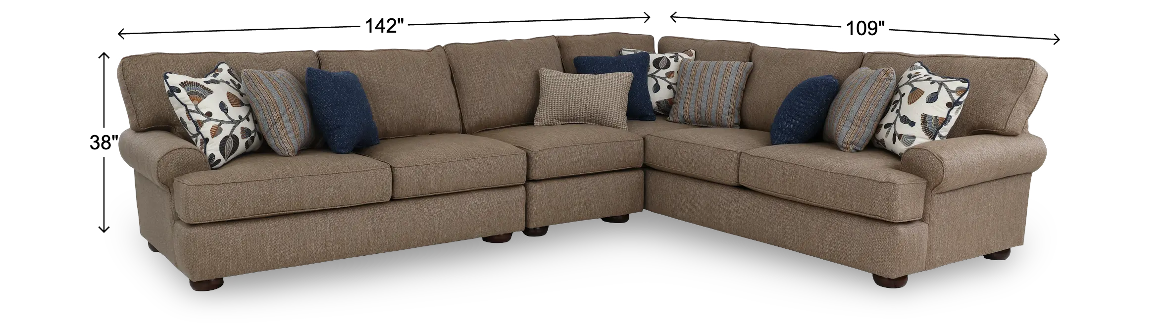 Fondren Tan 3 Piece Sectional-3