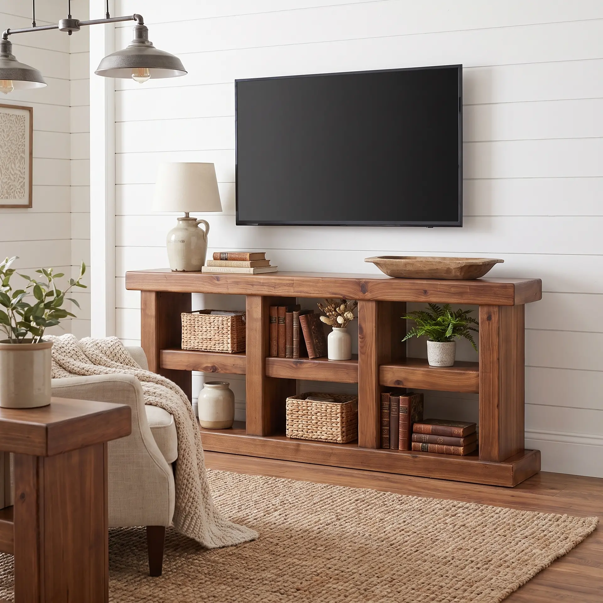 Walnut Brown TV Stand-2