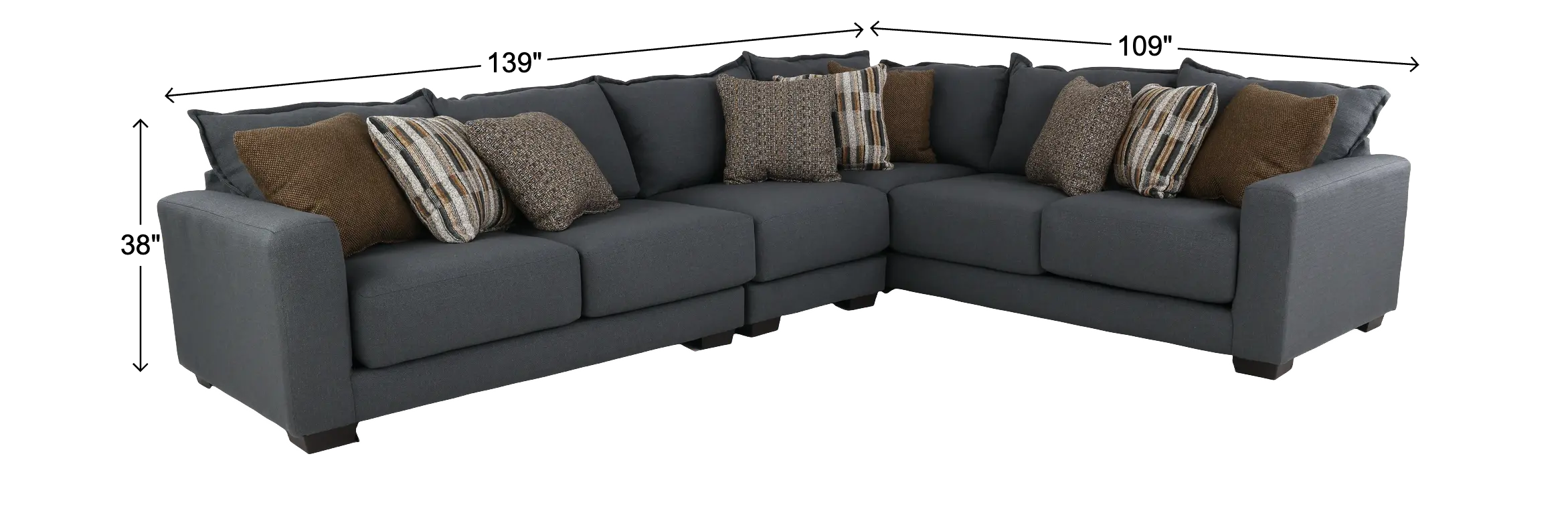 Pinnacle Gray 3 Piece Sectional-3