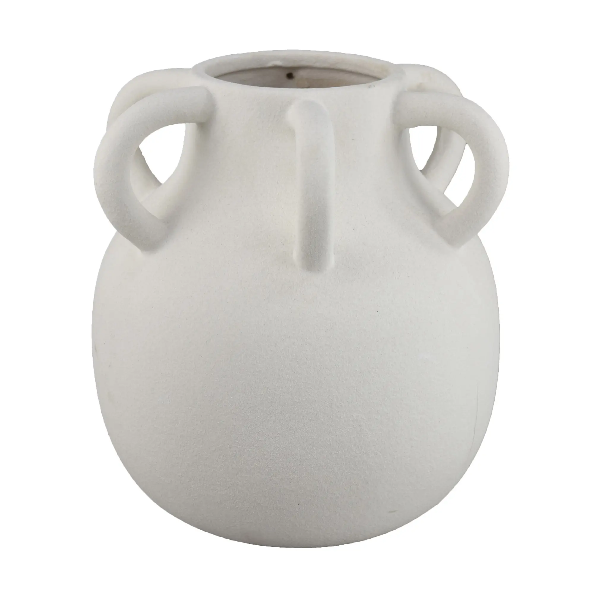 White Vase with Small Handles-1