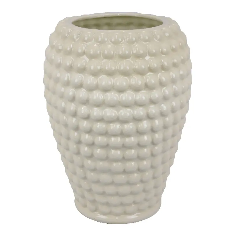 Ceramic Off White Bubbled Vase