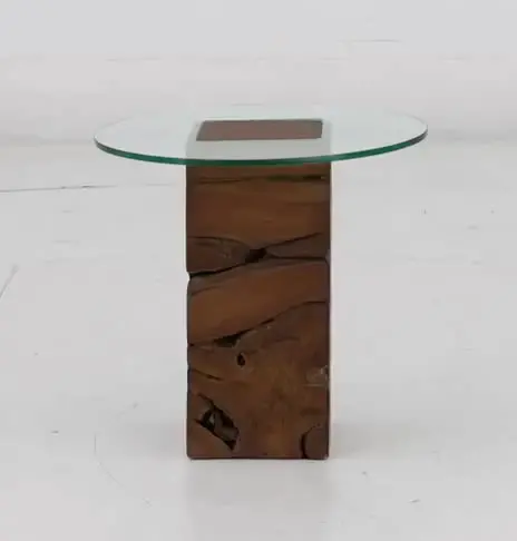 Atlantik Teak Root and Glass End Table-8