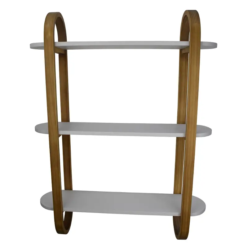 Wood and Glass Wall Shelf