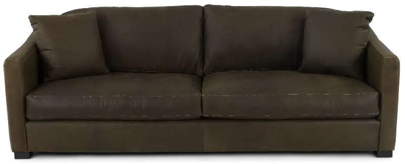 Adele Green Leather Sofa