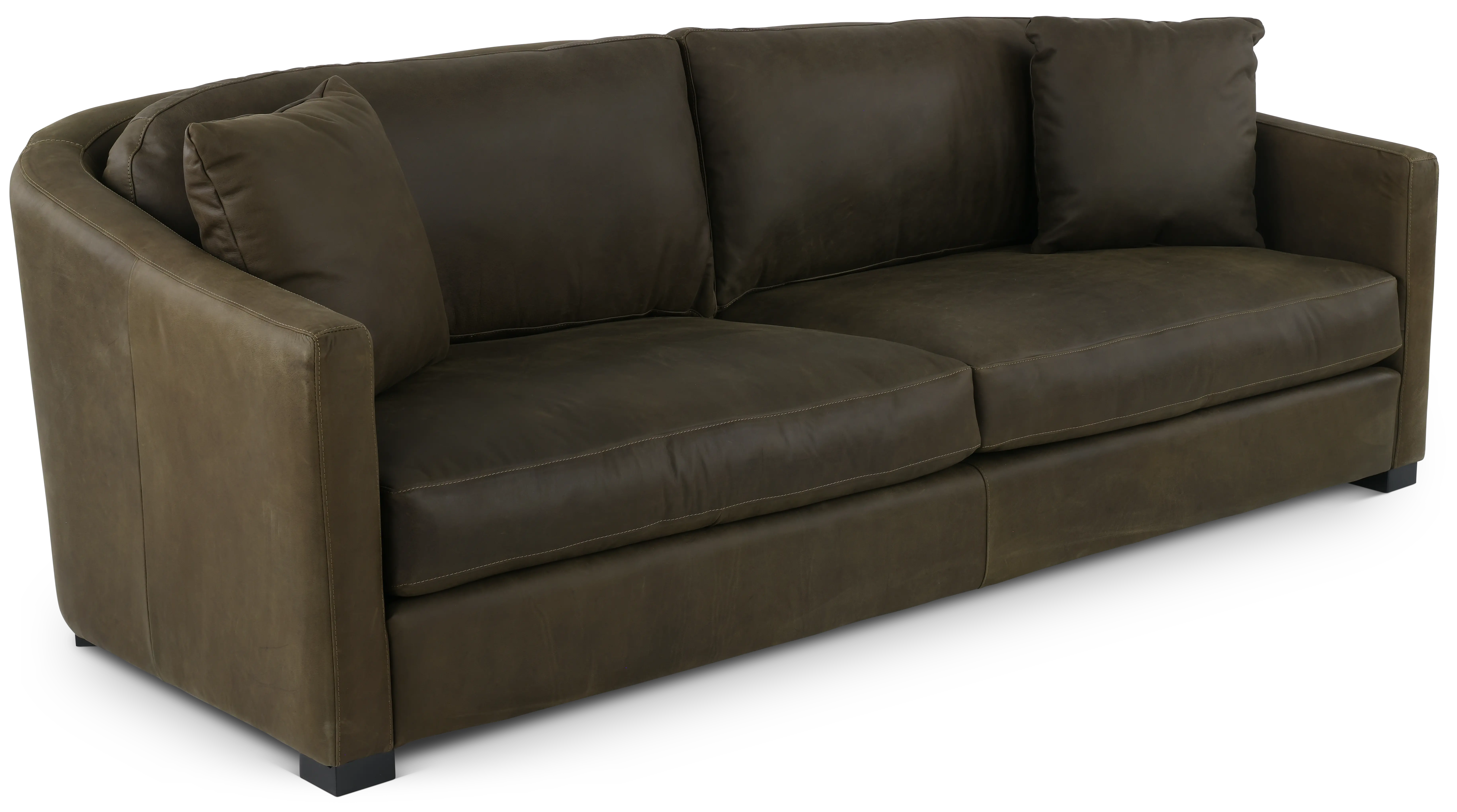 Adele Napa Iron Dark Brown Leather Sofa-1