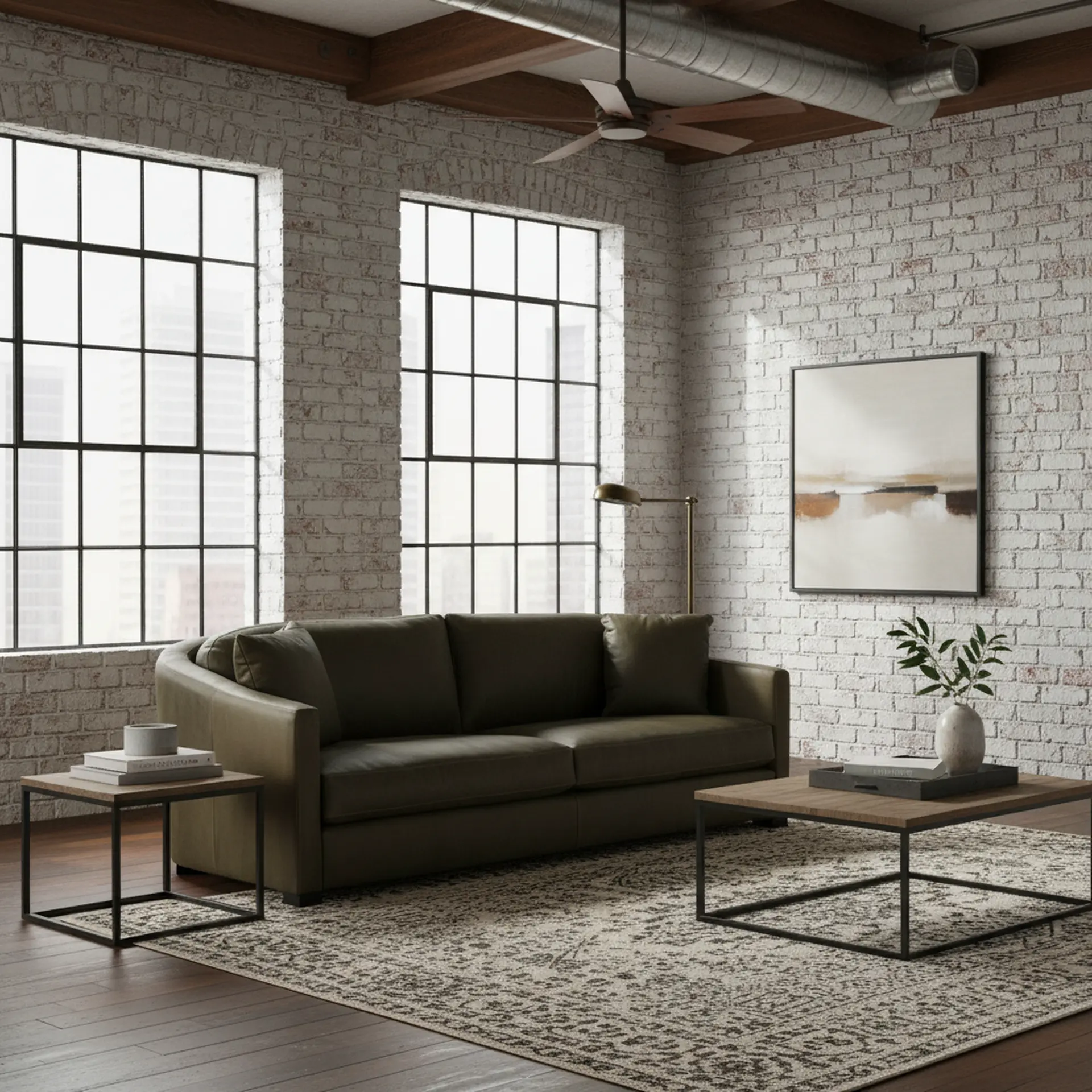 Adele Napa Iron Dark Brown Leather Sofa-2