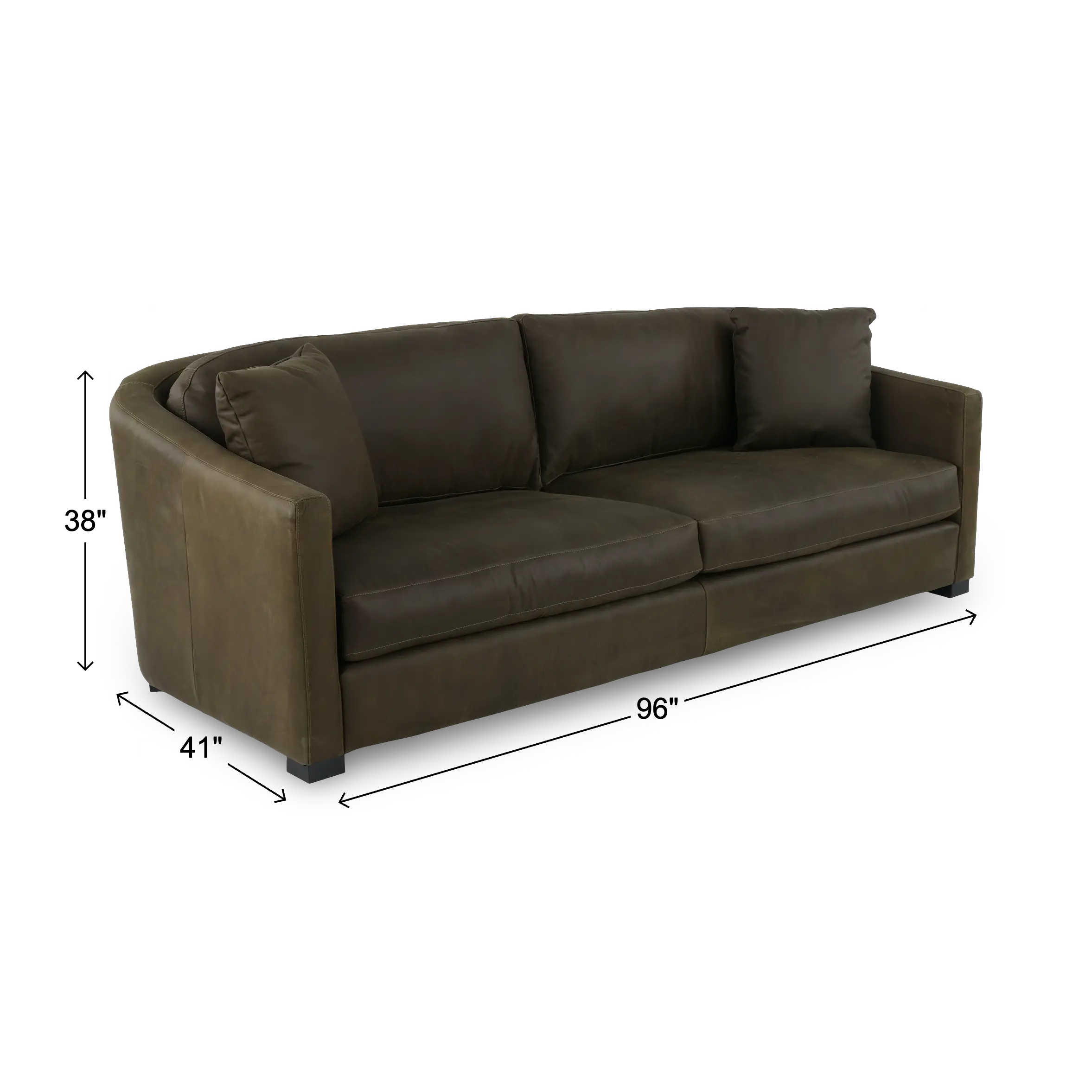 Adele Napa Iron Dark Brown Leather Sofa-3