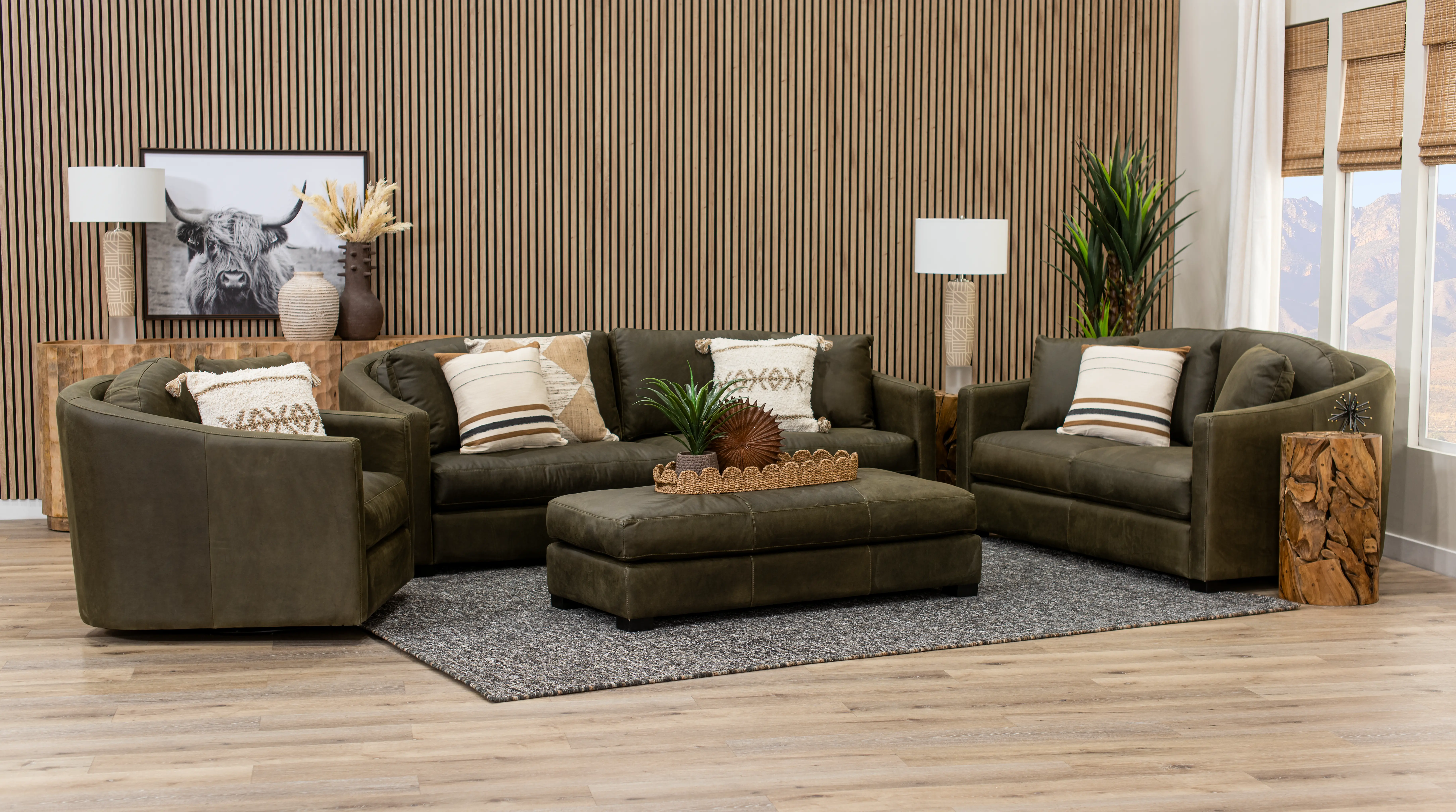 Adele Napa Iron Dark Brown Leather Sofa-4