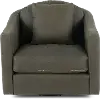 Adele Green Leather Swivel Chair